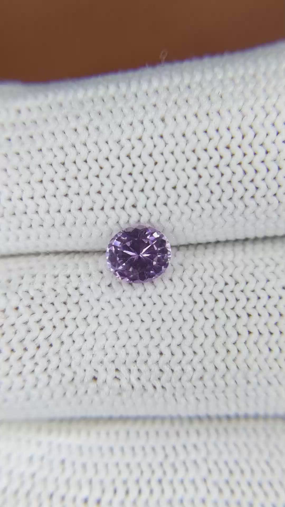 0.79 Ct. Pinkish Purple Sapphire from Ceylon (Sri Lanka) Size Video