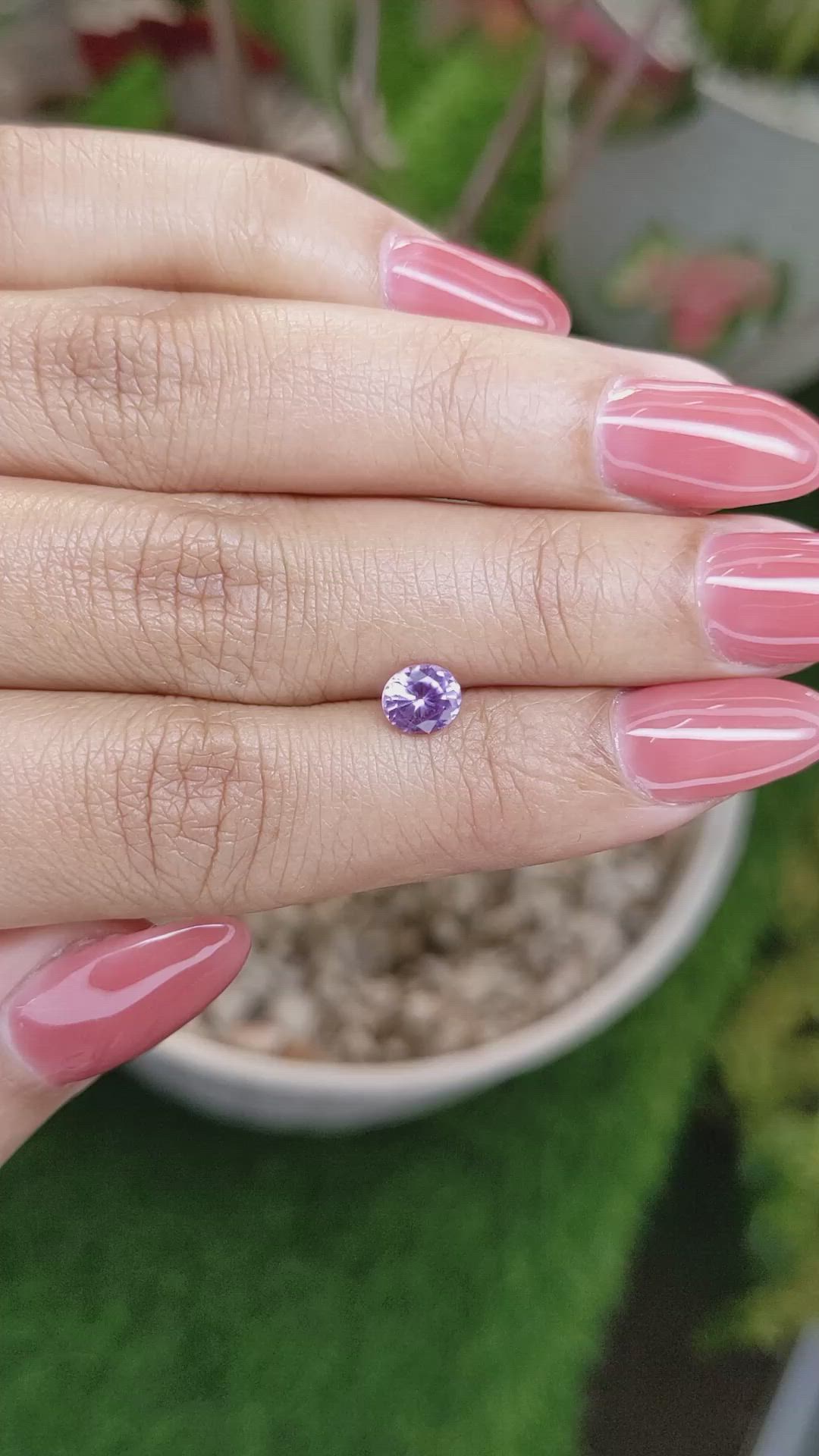 0.79 Ct. Pinkish Purple Sapphire from Ceylon (Sri Lanka) Size Video