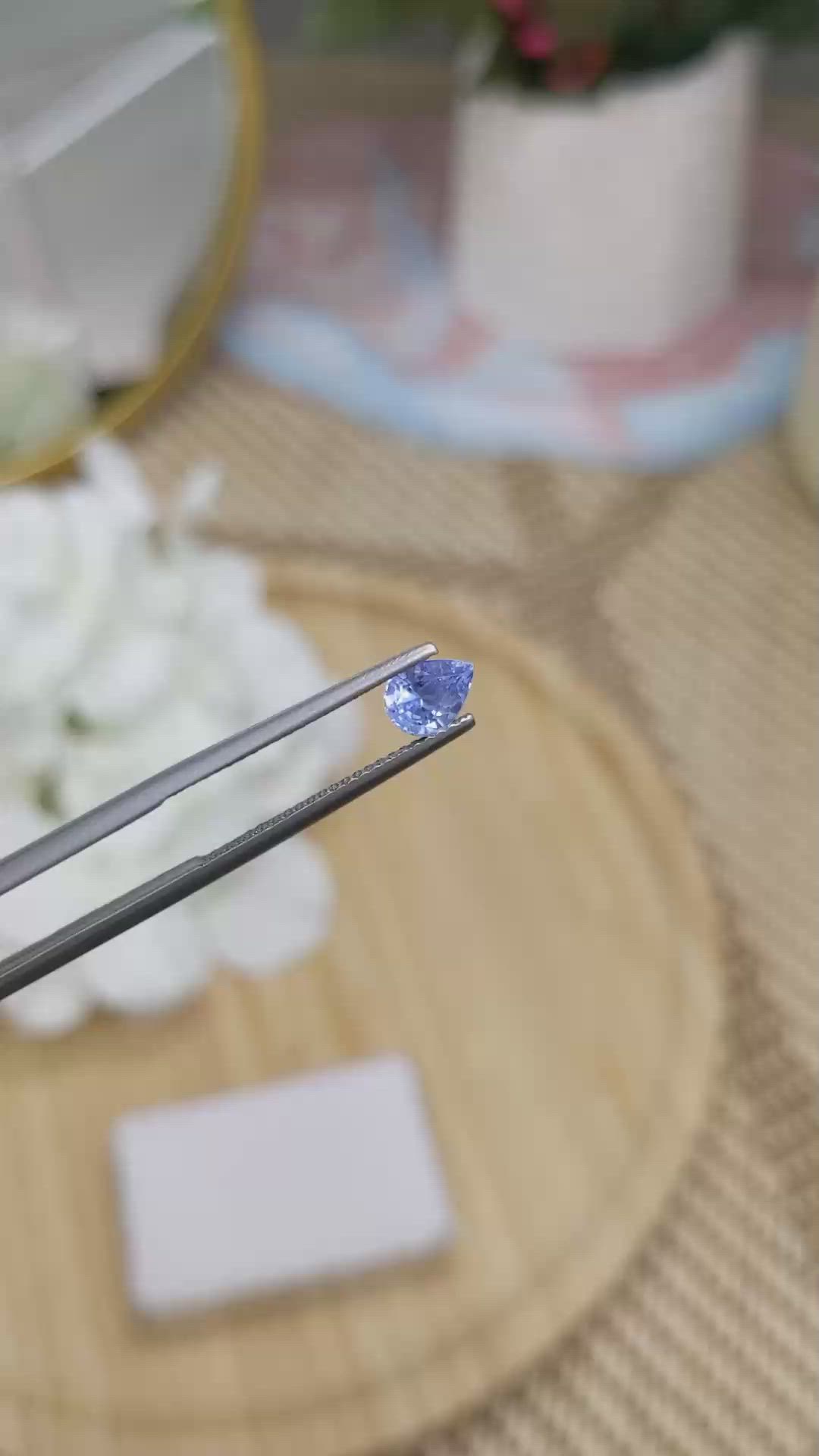 0.84 Ct. Blue Sapphire from Ceylon (Sri Lanka) Size Video