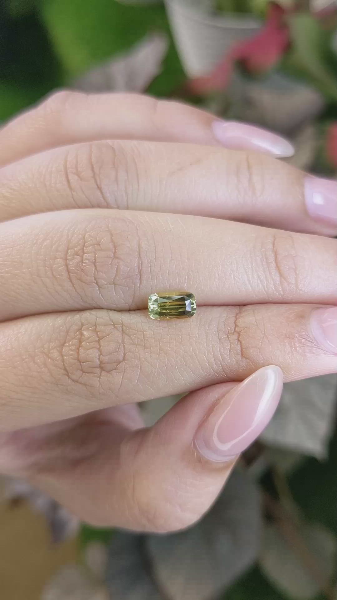 1.32 Ct. Greenish Yellow Sapphire from Ceylon (Sri Lanka) Size Video
