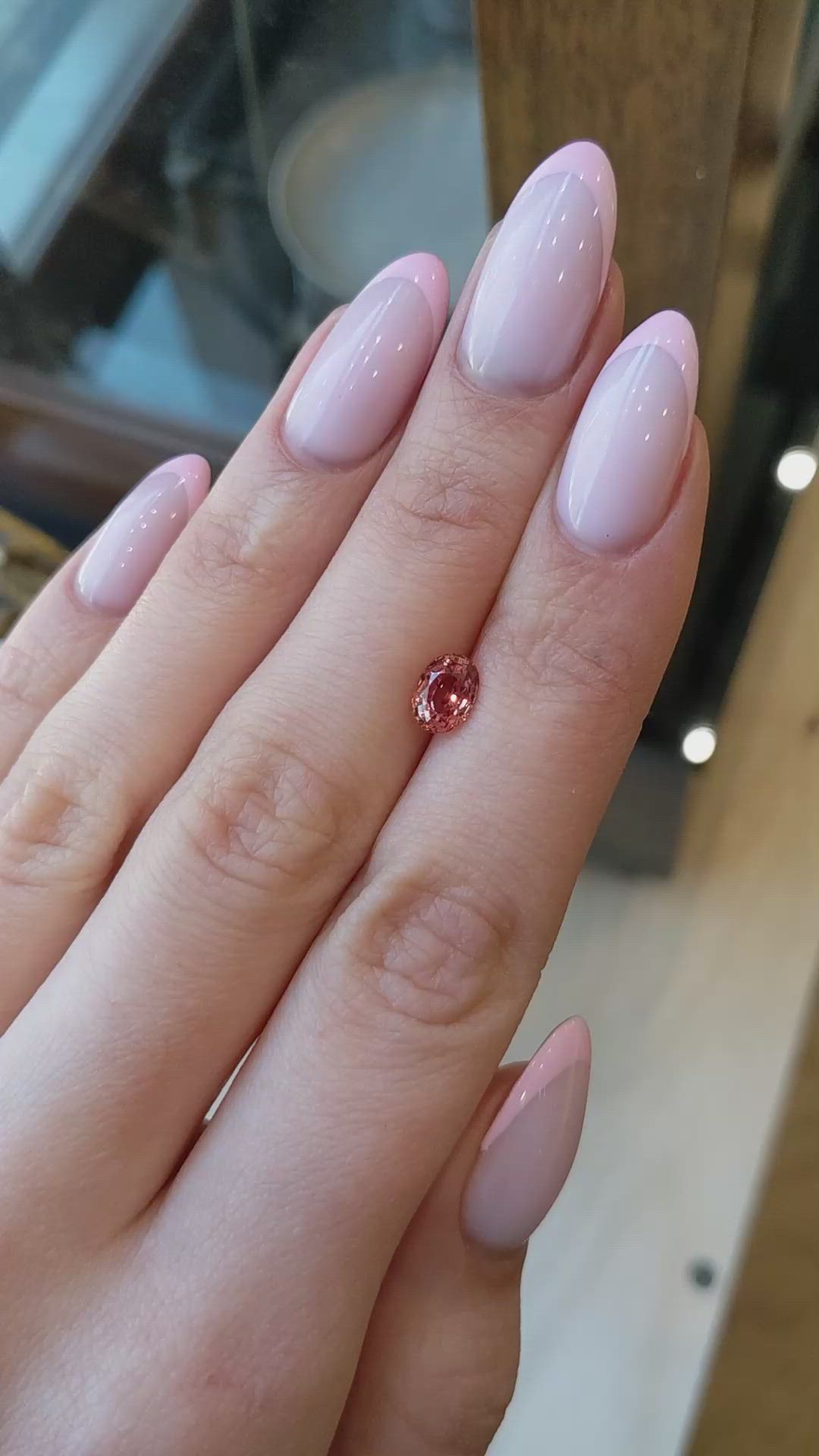 1.35 Ct. Padparadscha Sapphire from Ceylon (Sri Lanka) Size Video