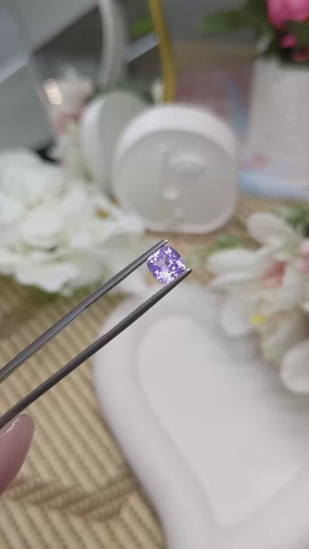 1.57 Ct. Purple Sapphire from Ceylon (Sri Lanka) Size Video