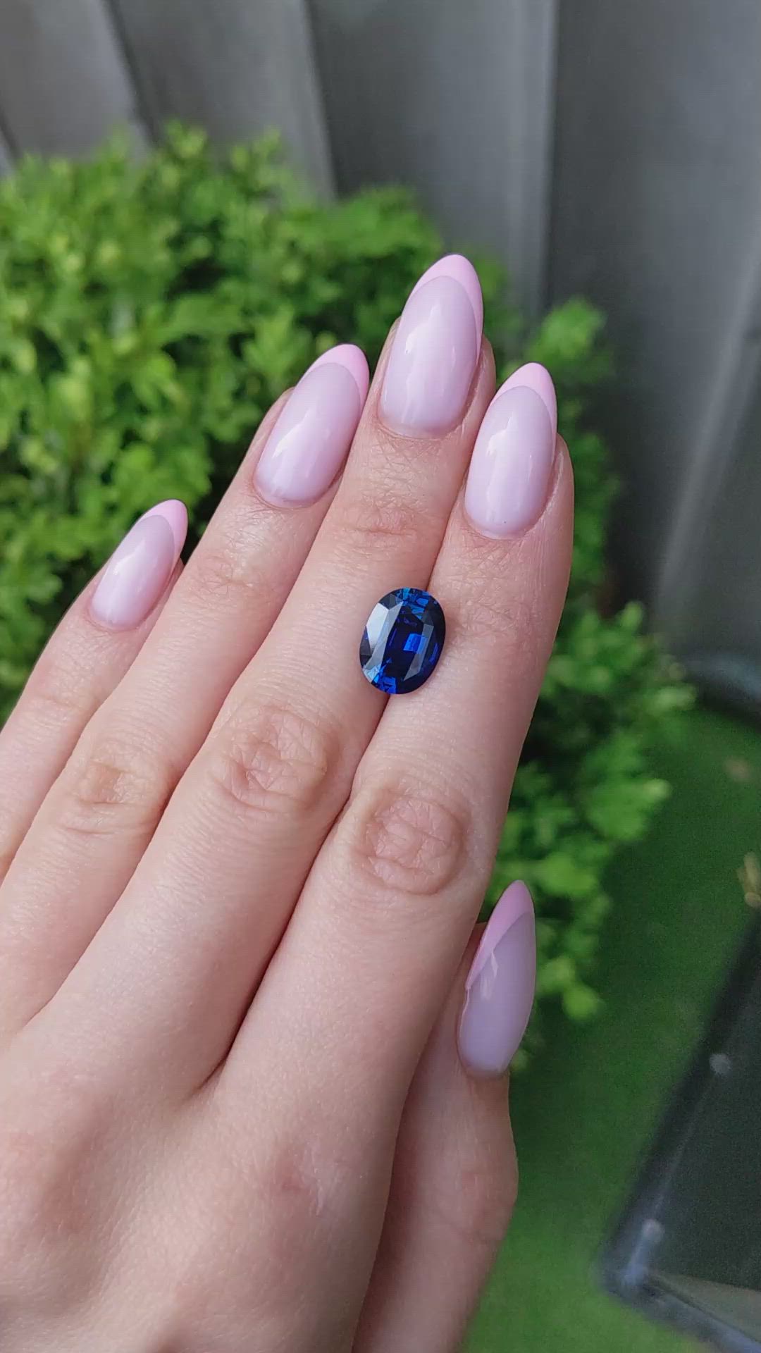 5.55 Ct. Blue Sapphire from Madagascar Size Video