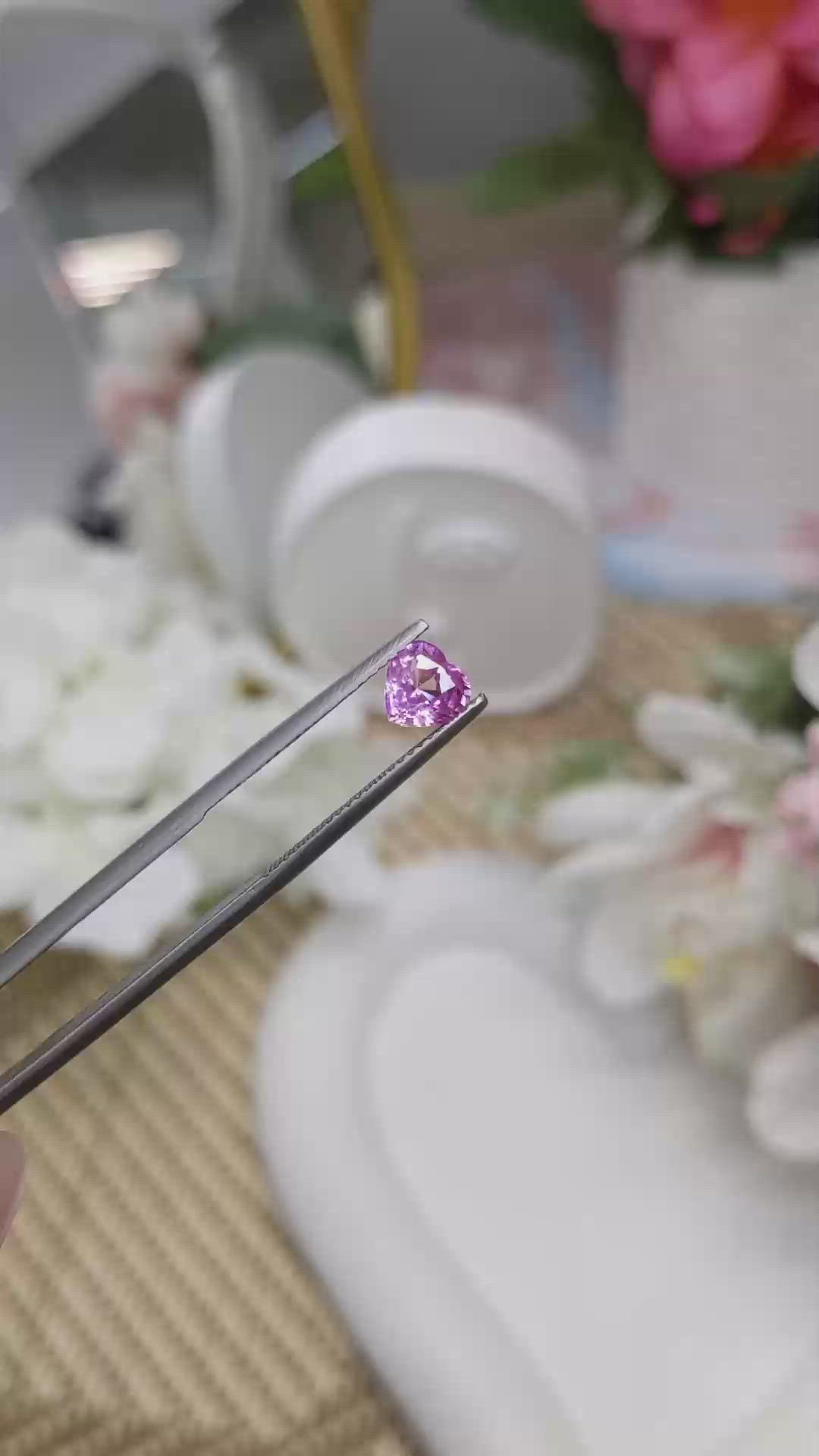1.13 Ct. Purplish Pink Sapphire from Ceylon (Sri Lanka) Size Video