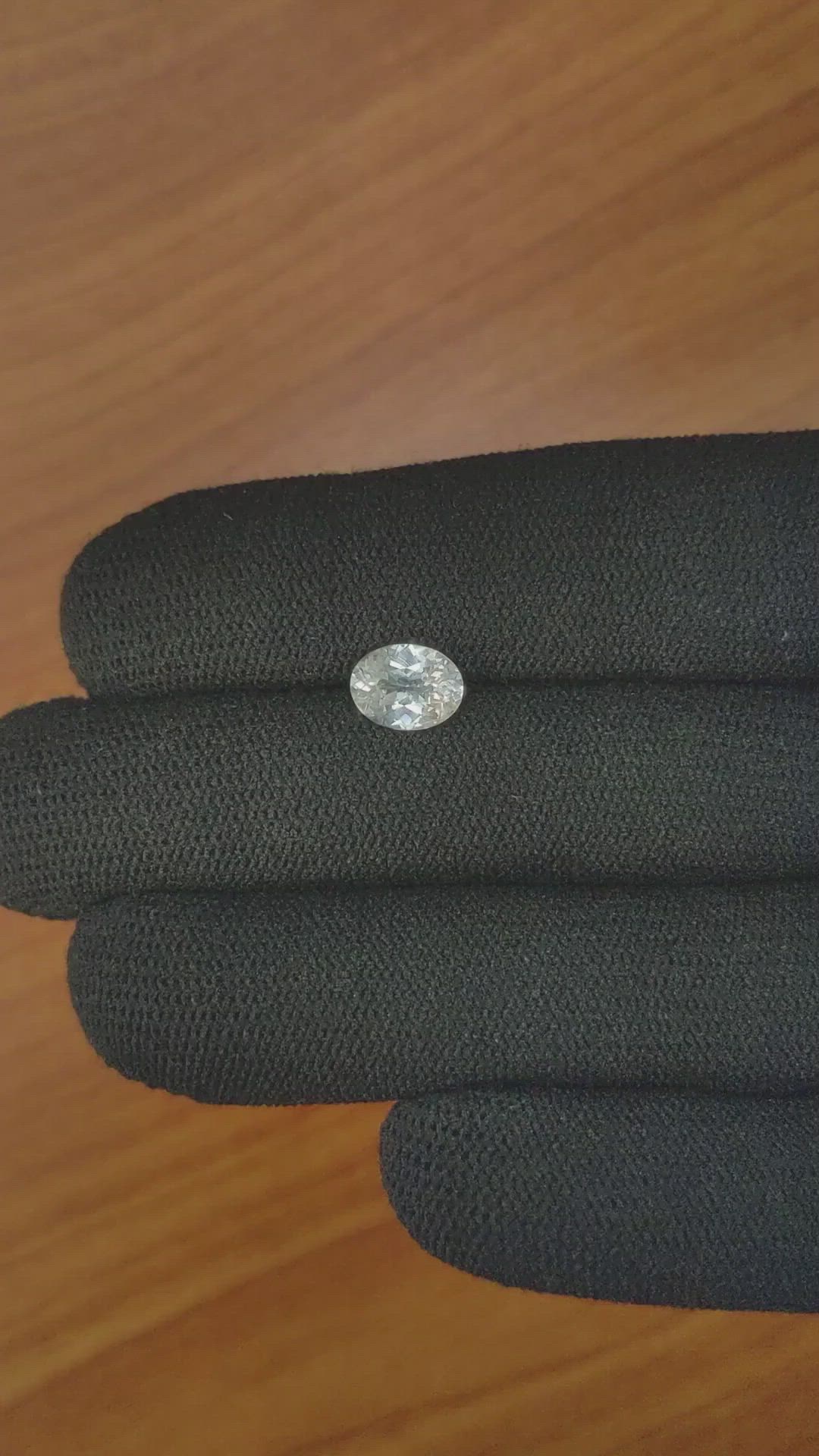 1.67 Ct. White Sapphire from Ceylon (Sri Lanka) Size Video