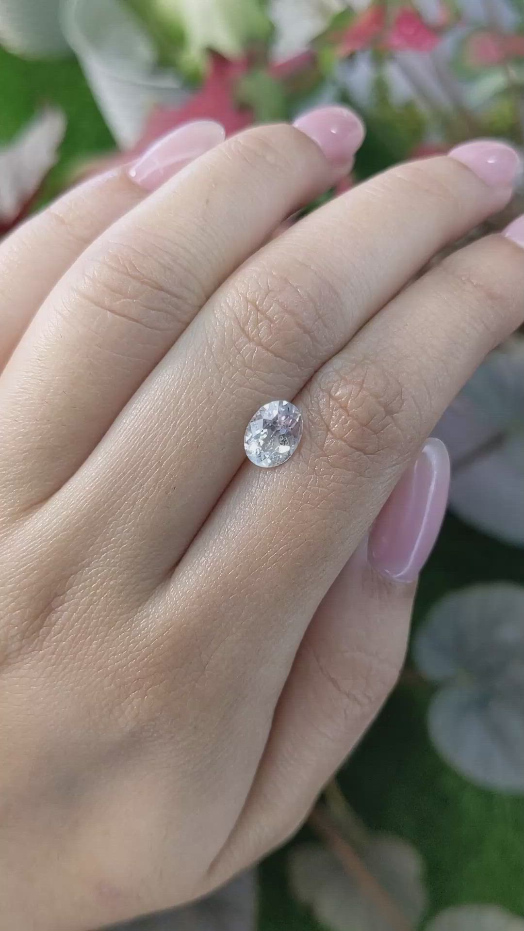 1.67 Ct. White Sapphire from Ceylon (Sri Lanka) Size Video