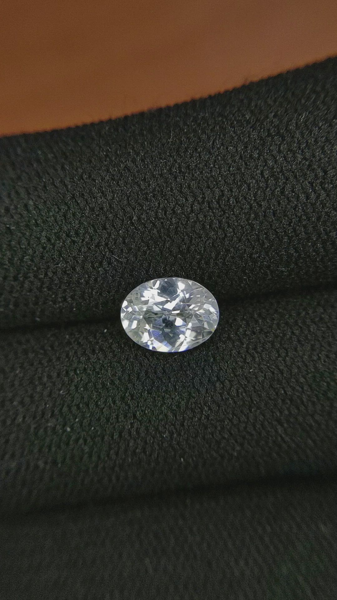 1.67 Ct. White Sapphire from Ceylon (Sri Lanka) Size Video