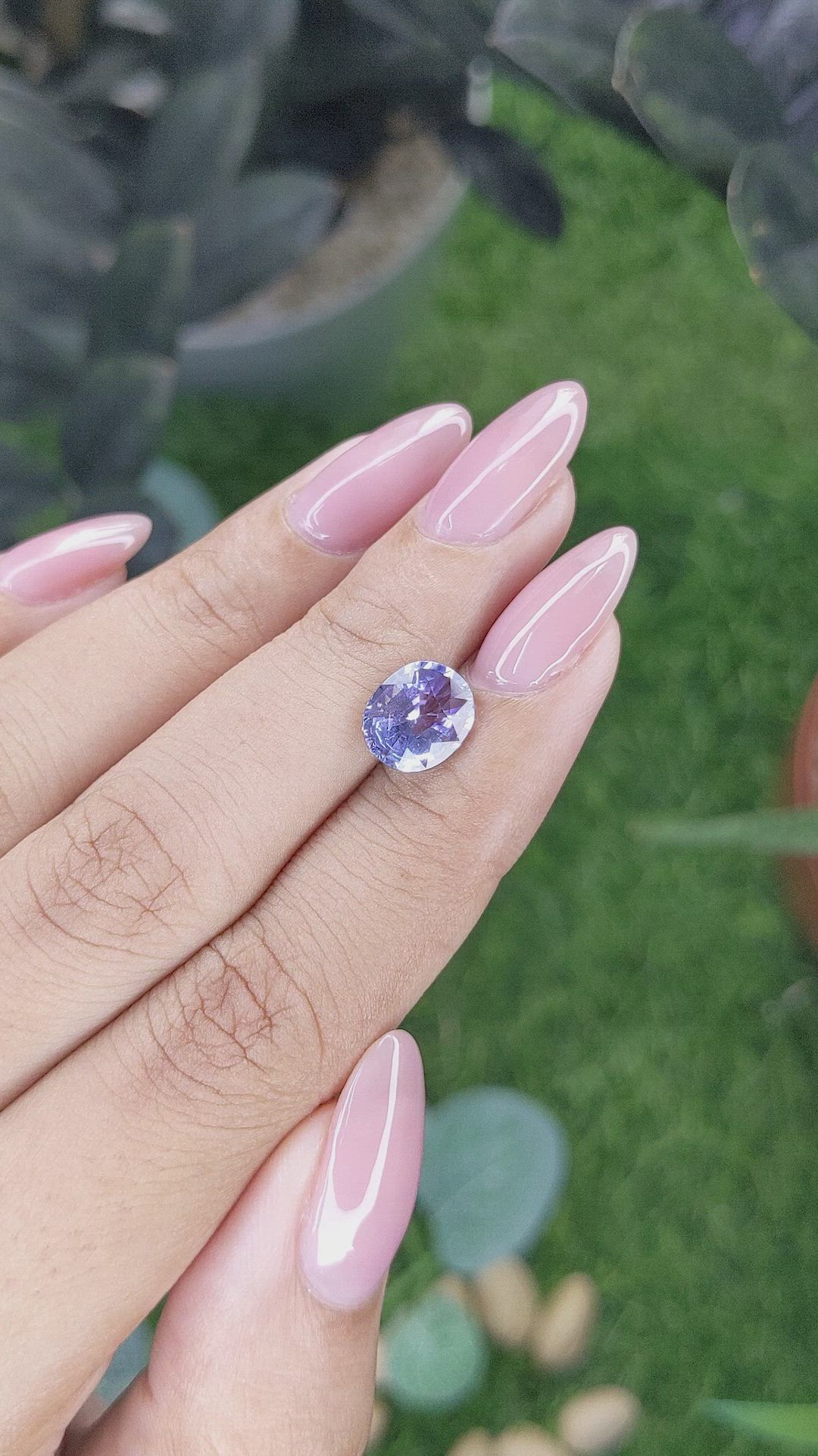 2.16 Ct. Purplish Blue Sapphire from Tanzania Size Video