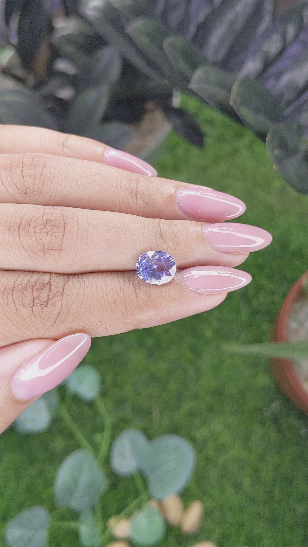 2.16 Ct. Purplish Blue Sapphire from Tanzania Size Video