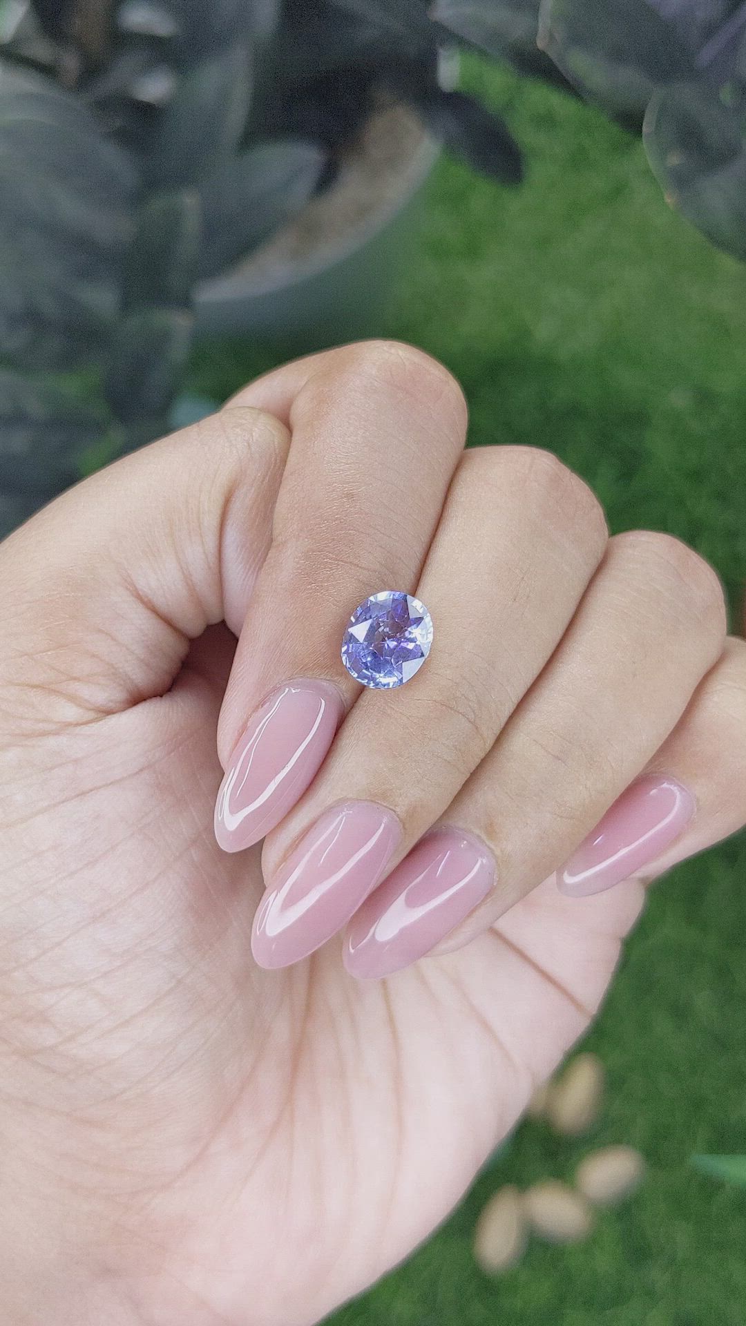 2.16 Ct. Purplish Blue Sapphire from Tanzania Size Video