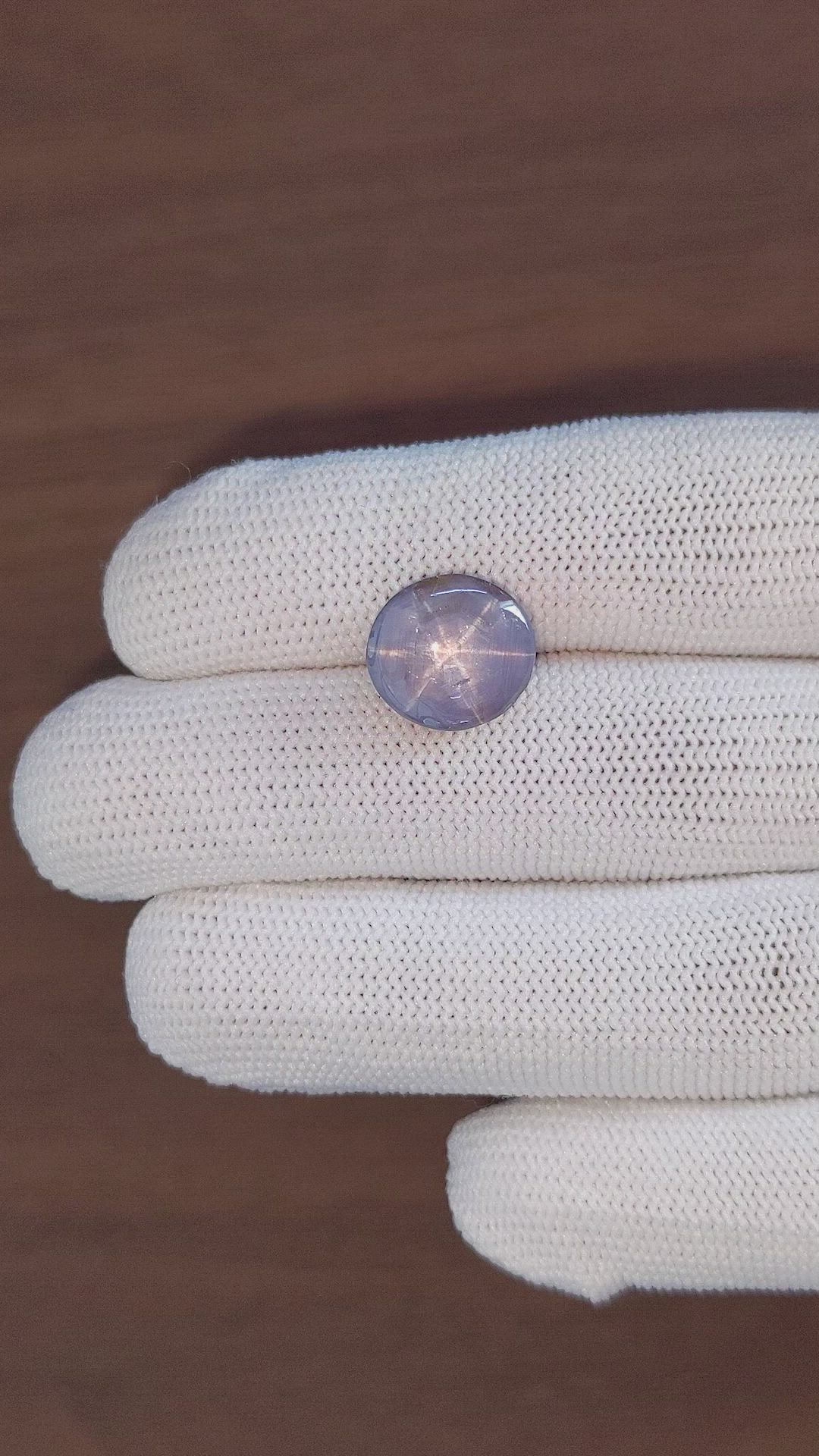 10.87 Ct. Bluish Grey Star Sapphire from Ceylon (Sri Lanka) Size Video