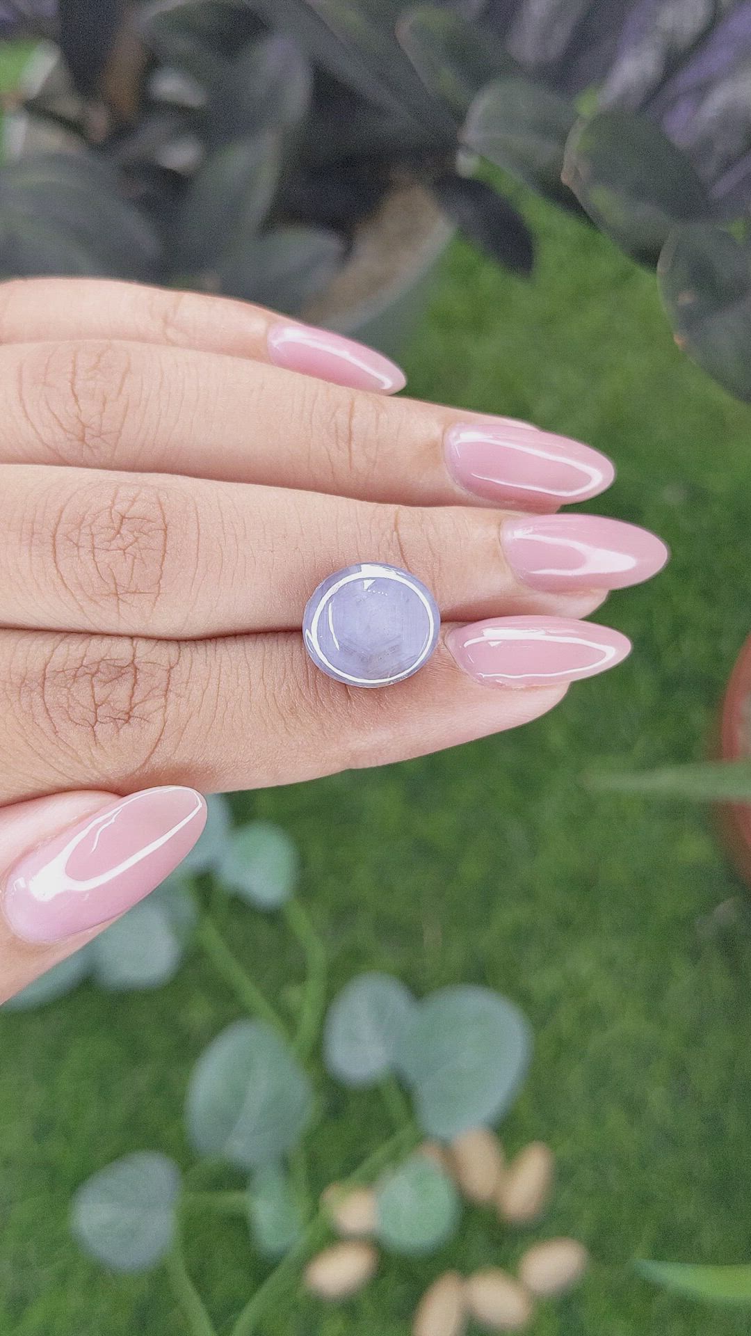 10.87 Ct. Bluish Grey Star Sapphire from Ceylon (Sri Lanka) Size Video