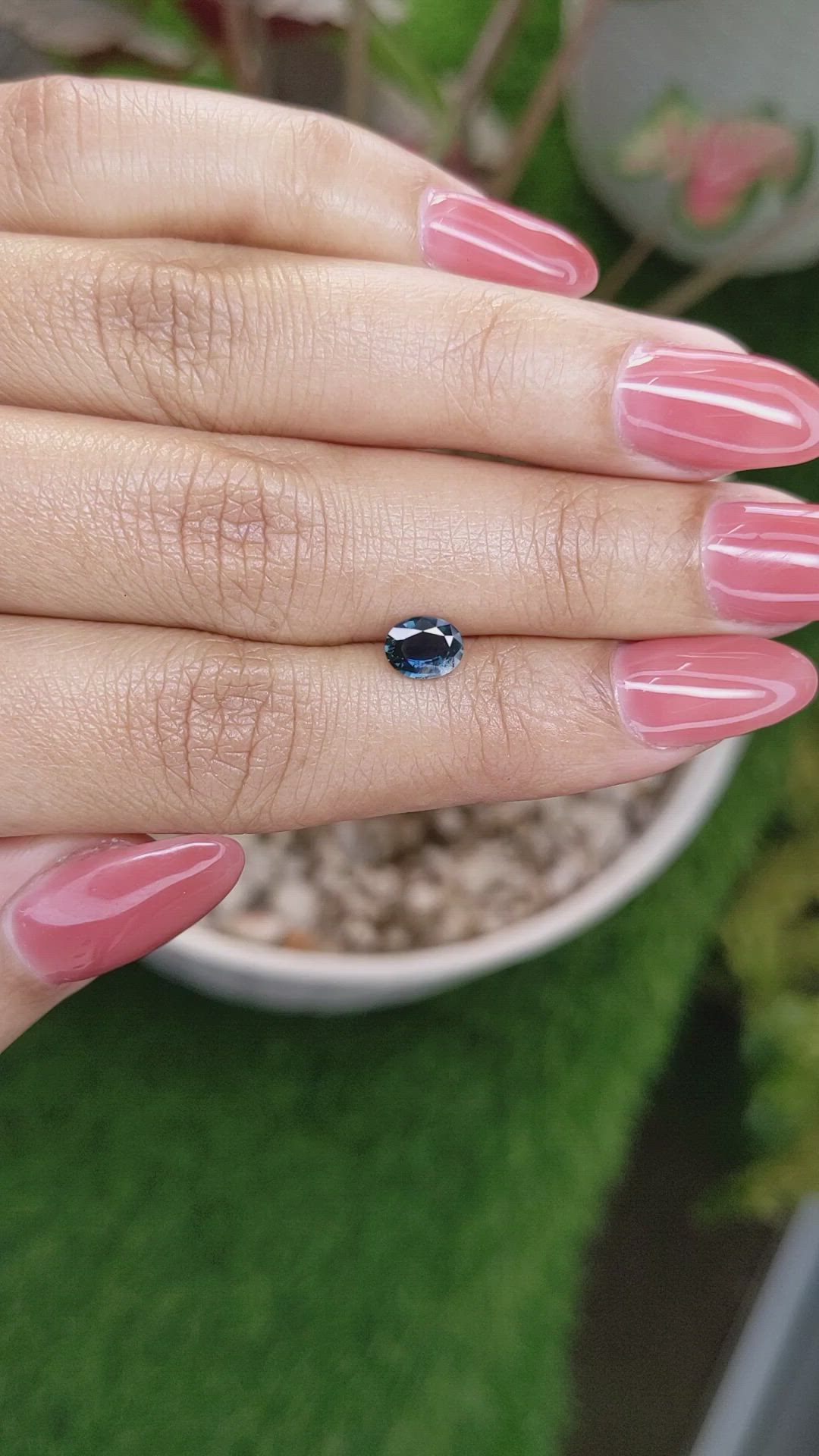 0.65 Ct. Greenish Blue Sapphire from Ceylon (Sri Lanka) Size Video
