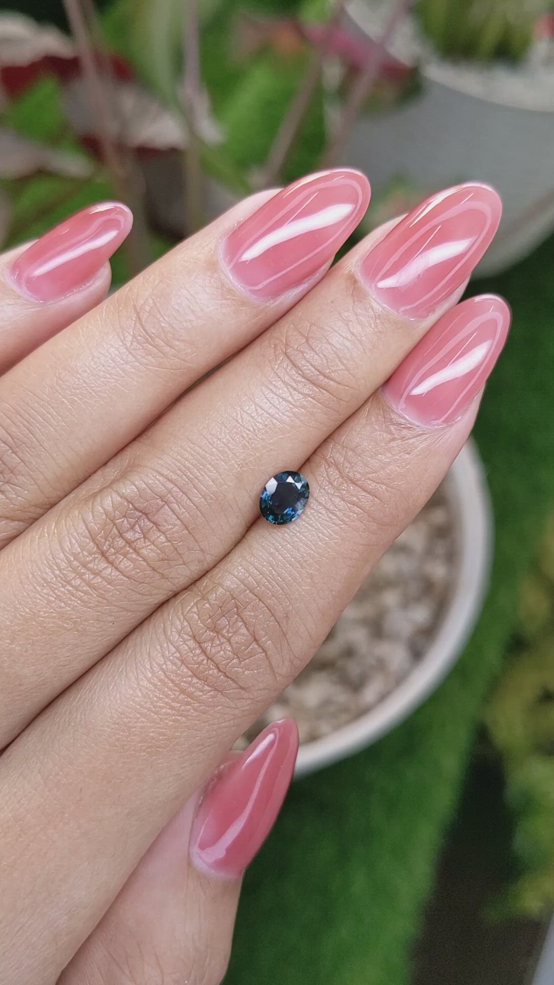 0.65 Ct. Greenish Blue Sapphire from Ceylon (Sri Lanka) Size Video