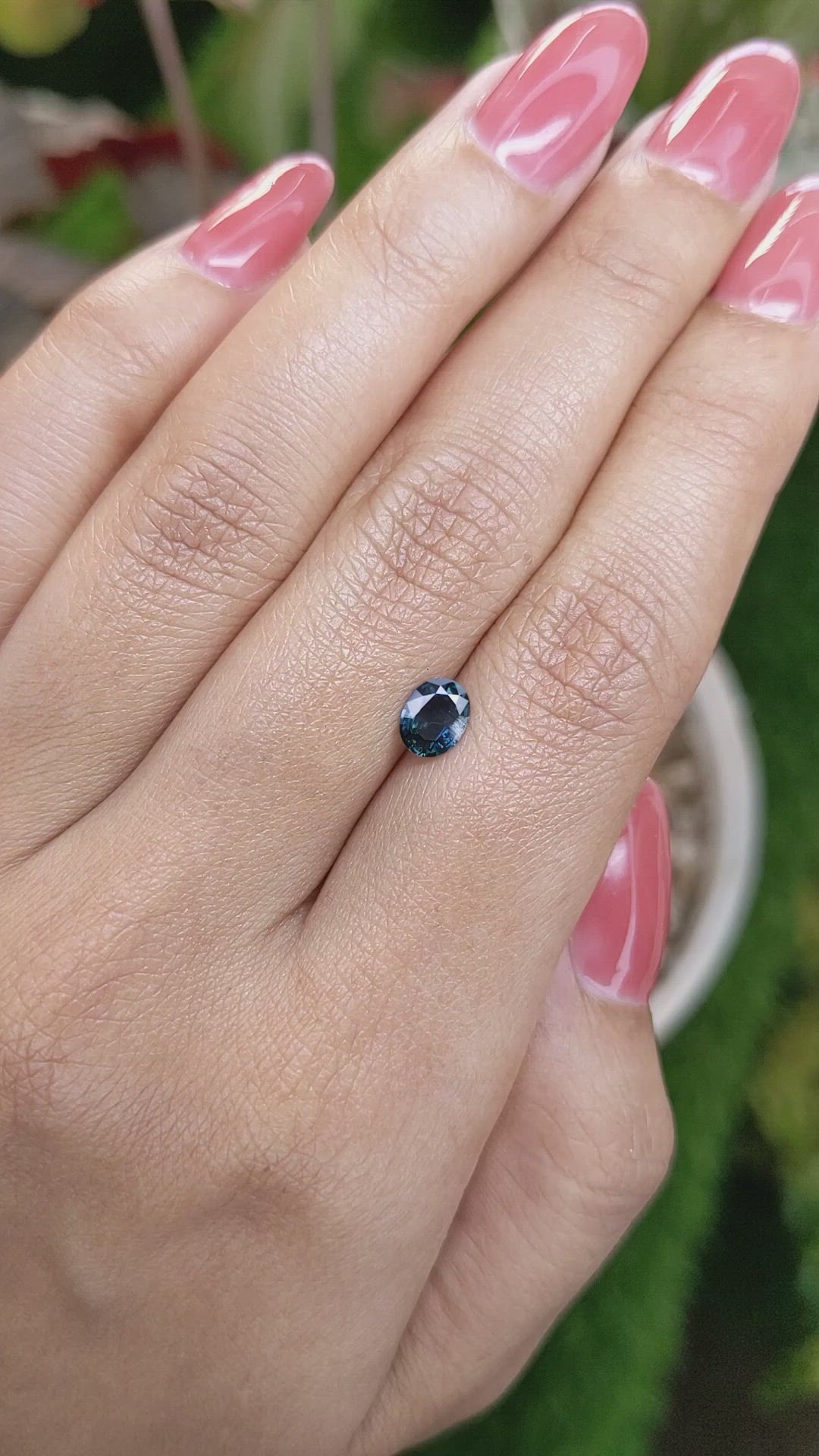 0.65 Ct. Greenish Blue Sapphire from Ceylon (Sri Lanka) Size Video