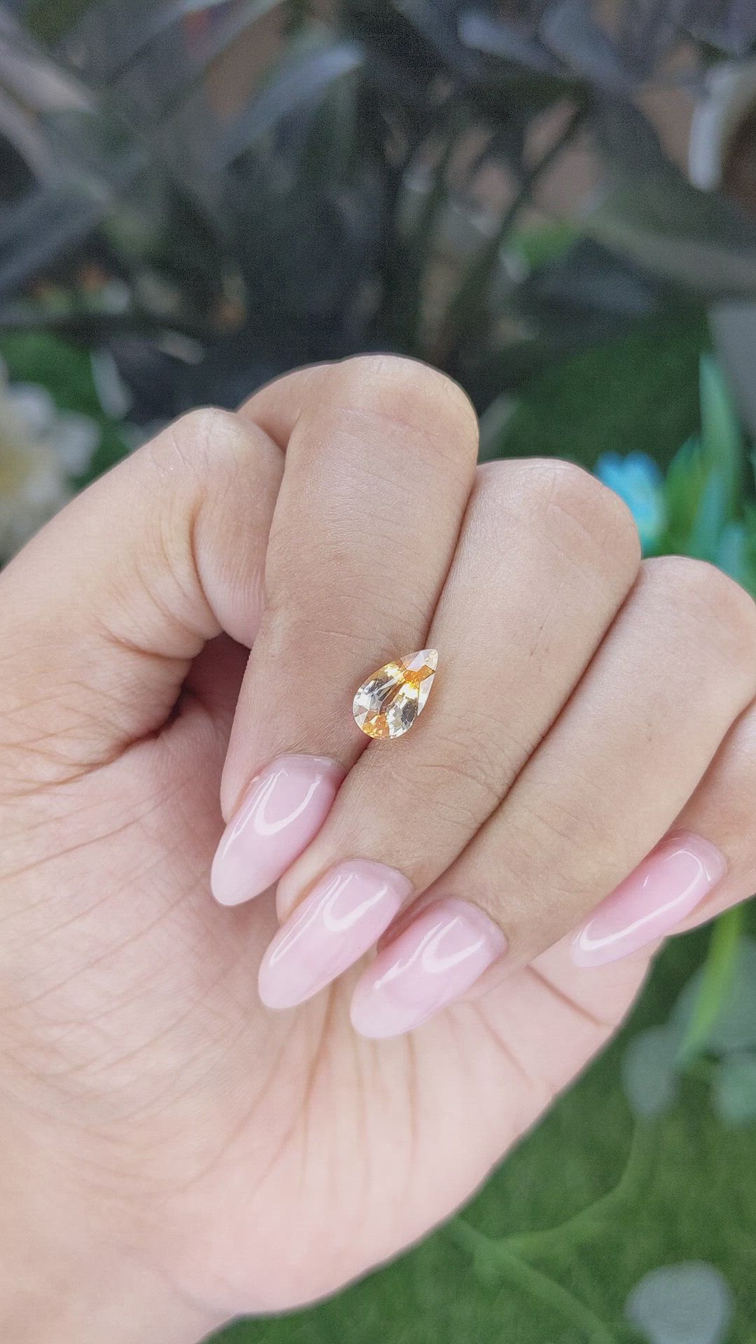 1.53 Ct. Peach Sapphire from Ceylon (Sri Lanka) Size Video
