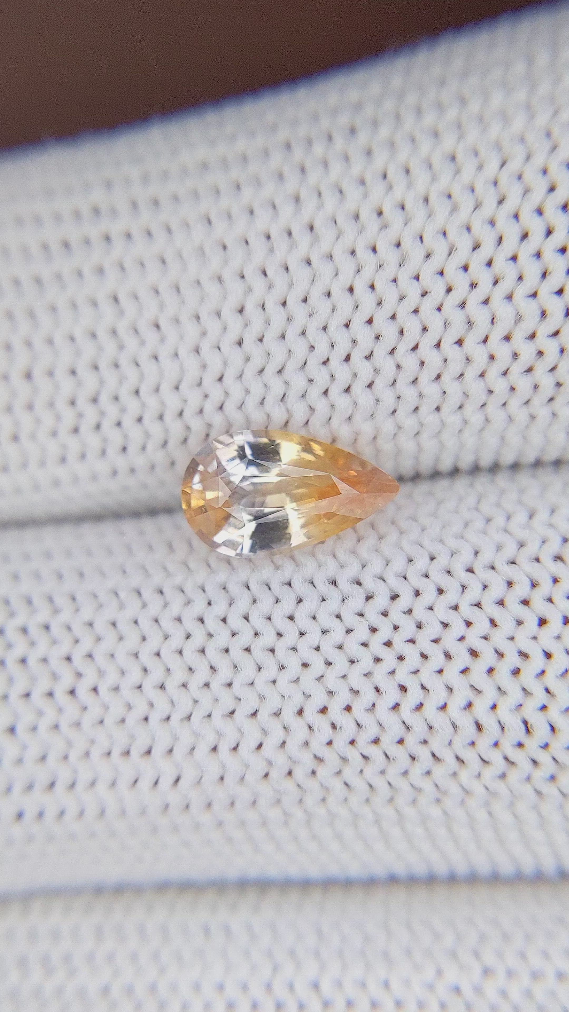 1.53 Ct. Peach Sapphire from Ceylon (Sri Lanka) Size Video