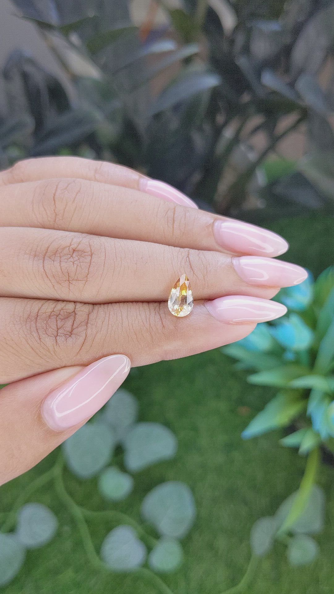 1.53 Ct. Peach Sapphire from Ceylon (Sri Lanka) Size Video