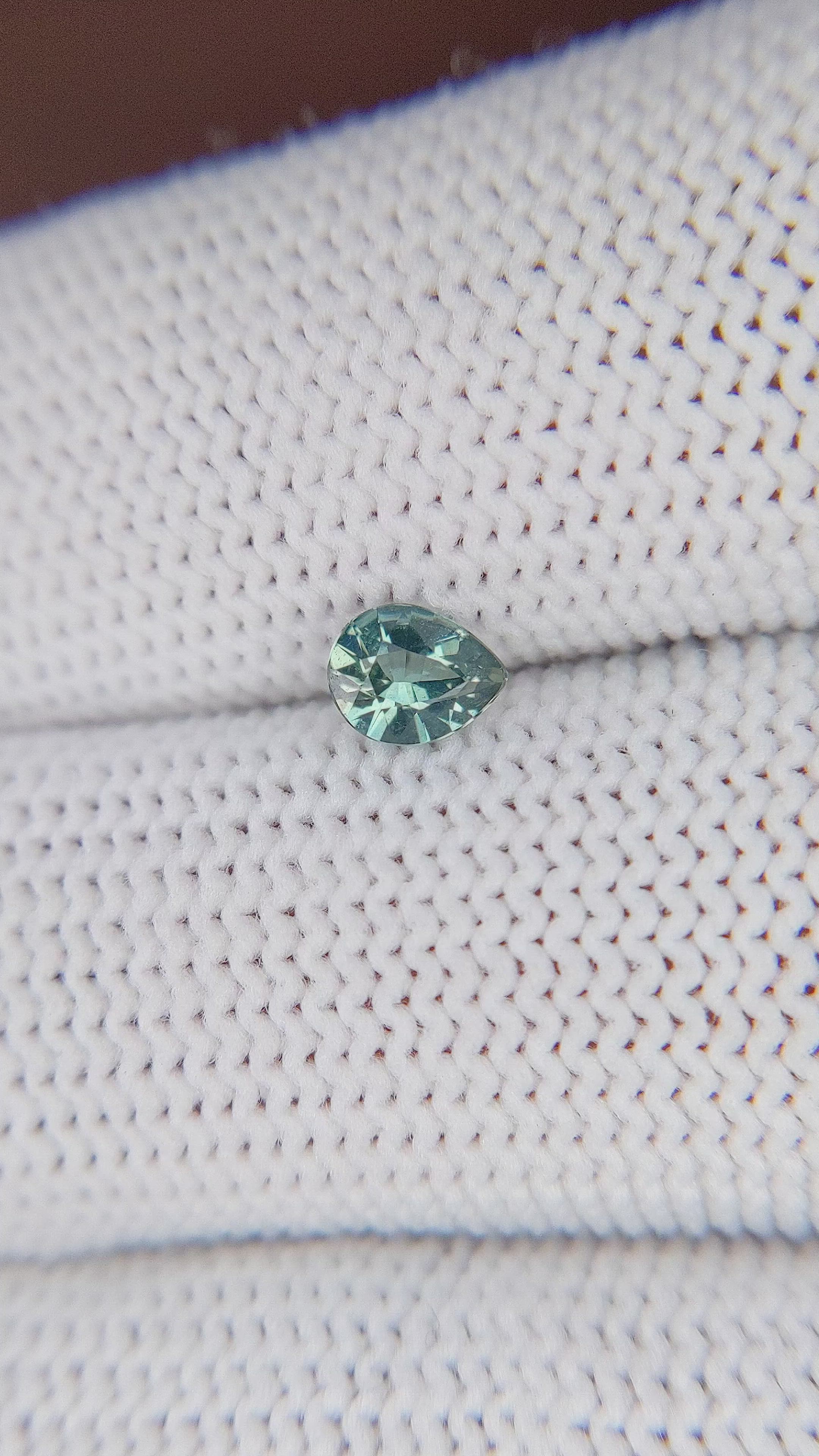 0.42 Ct. Bluish Green Sapphire from Madagascar Size Video