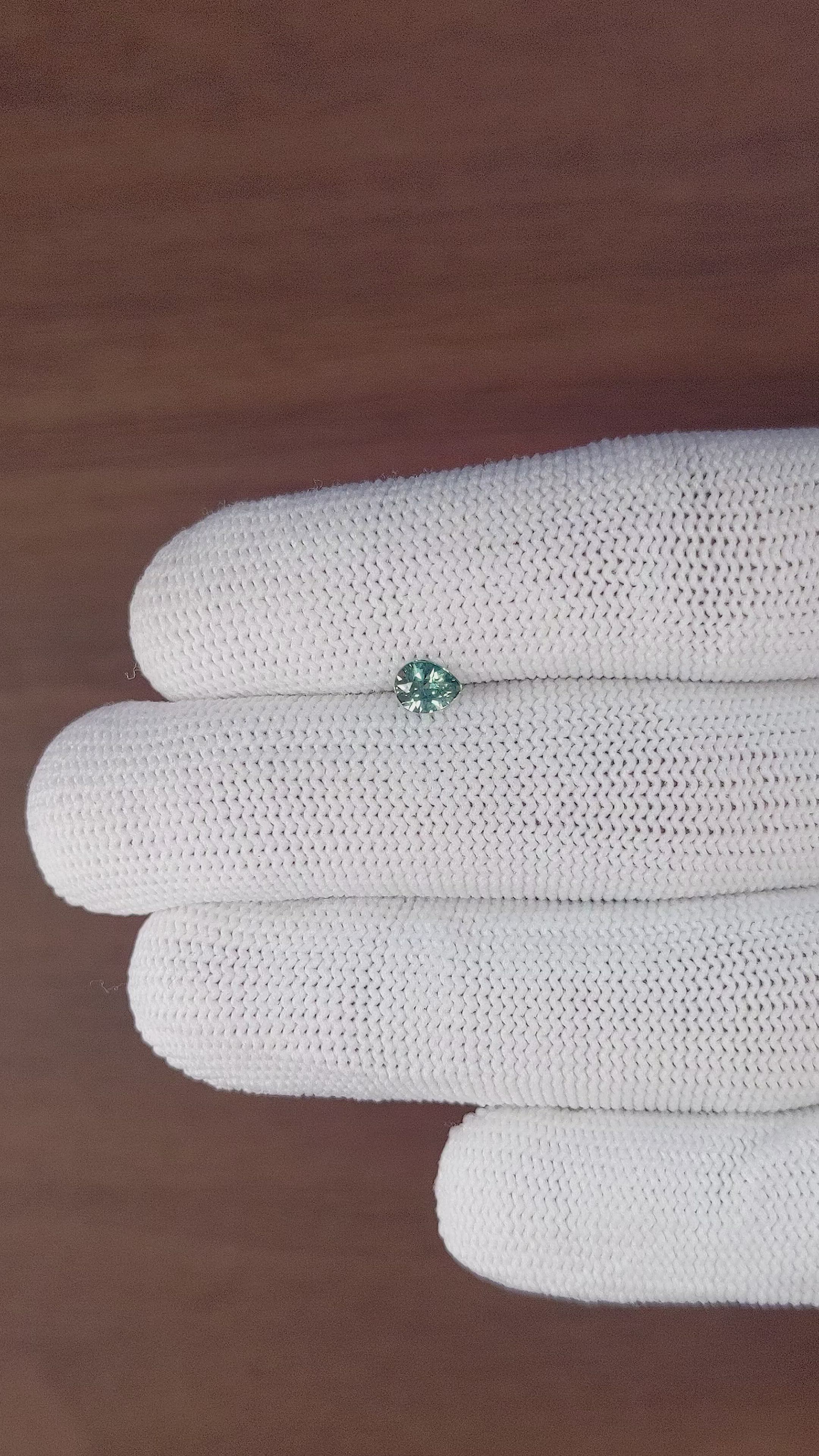 0.42 Ct. Bluish Green Sapphire from Madagascar Size Video