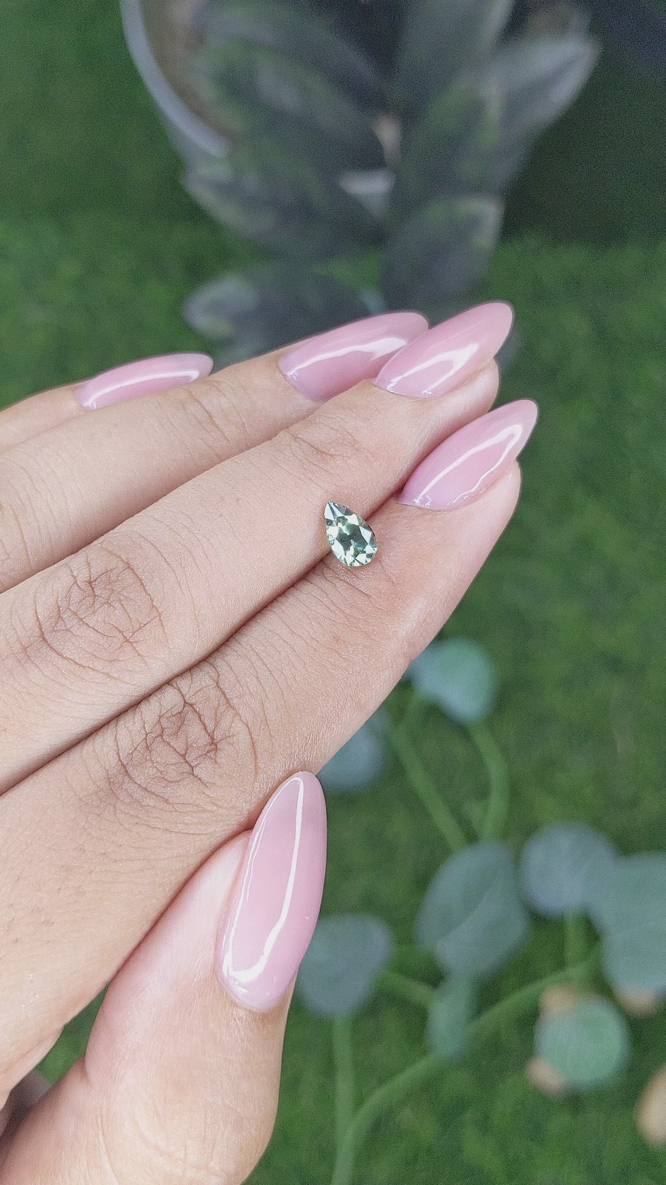 0.69 Ct. Yellowish Green Sapphire from Madagascar Size Video