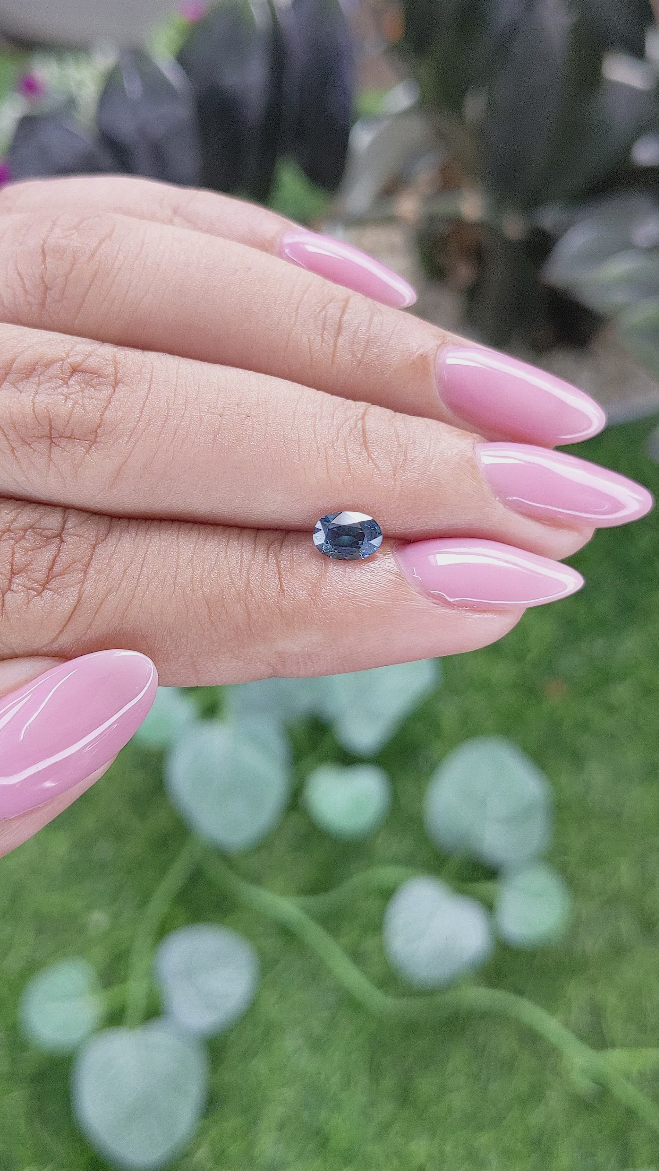 0.71 Ct. Greenish Blue Sapphire from Madagascar Size Video