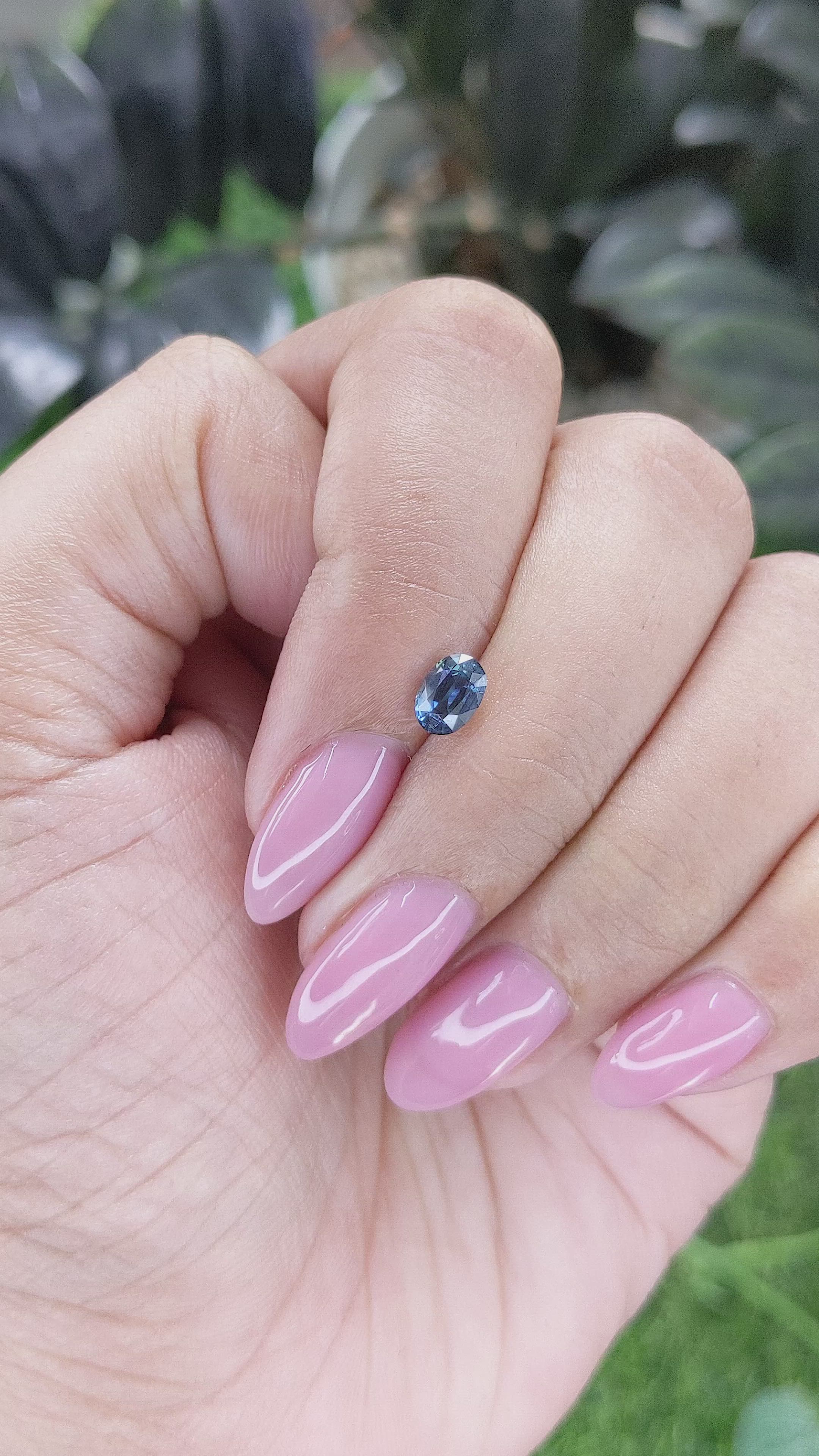 0.71 Ct. Greenish Blue Sapphire from Madagascar Size Video