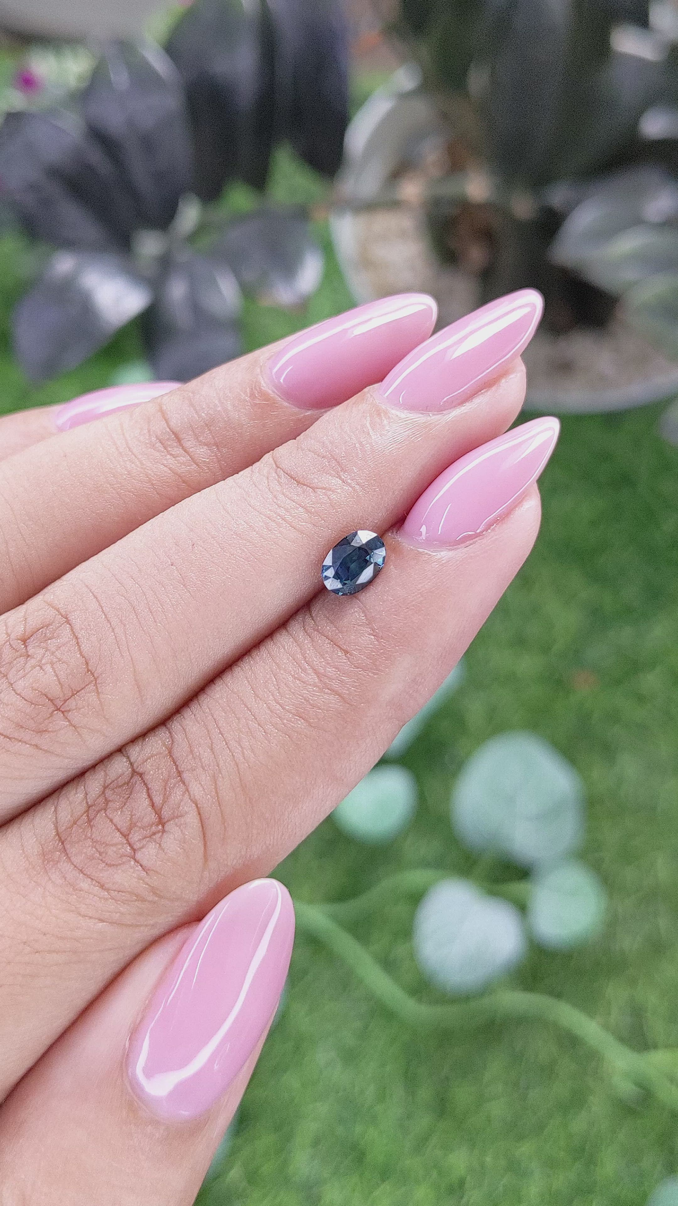 0.71 Ct. Greenish Blue Sapphire from Madagascar Size Video