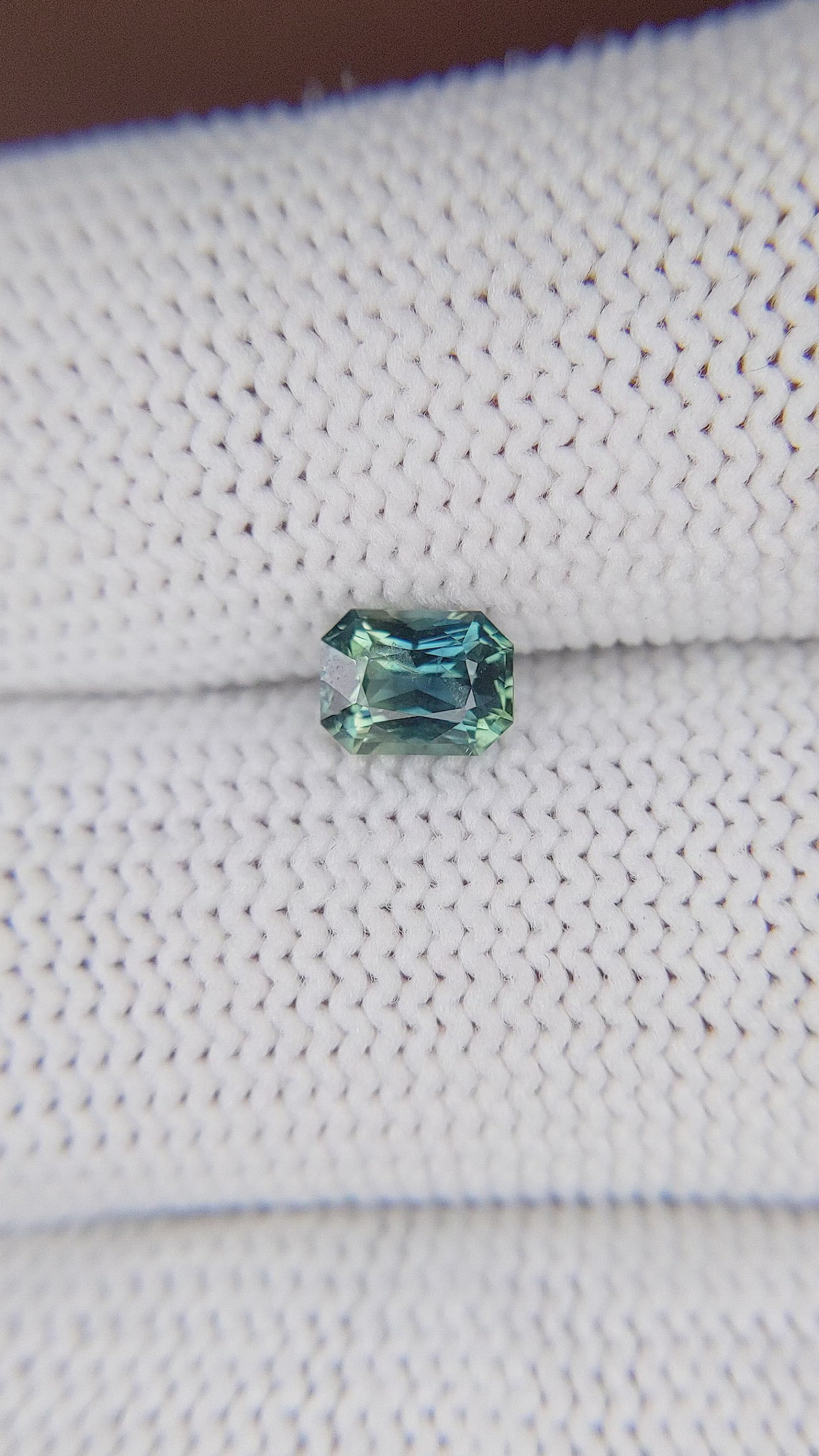 0.78 Ct. Bluish Green Sapphire from Madagascar Size Video