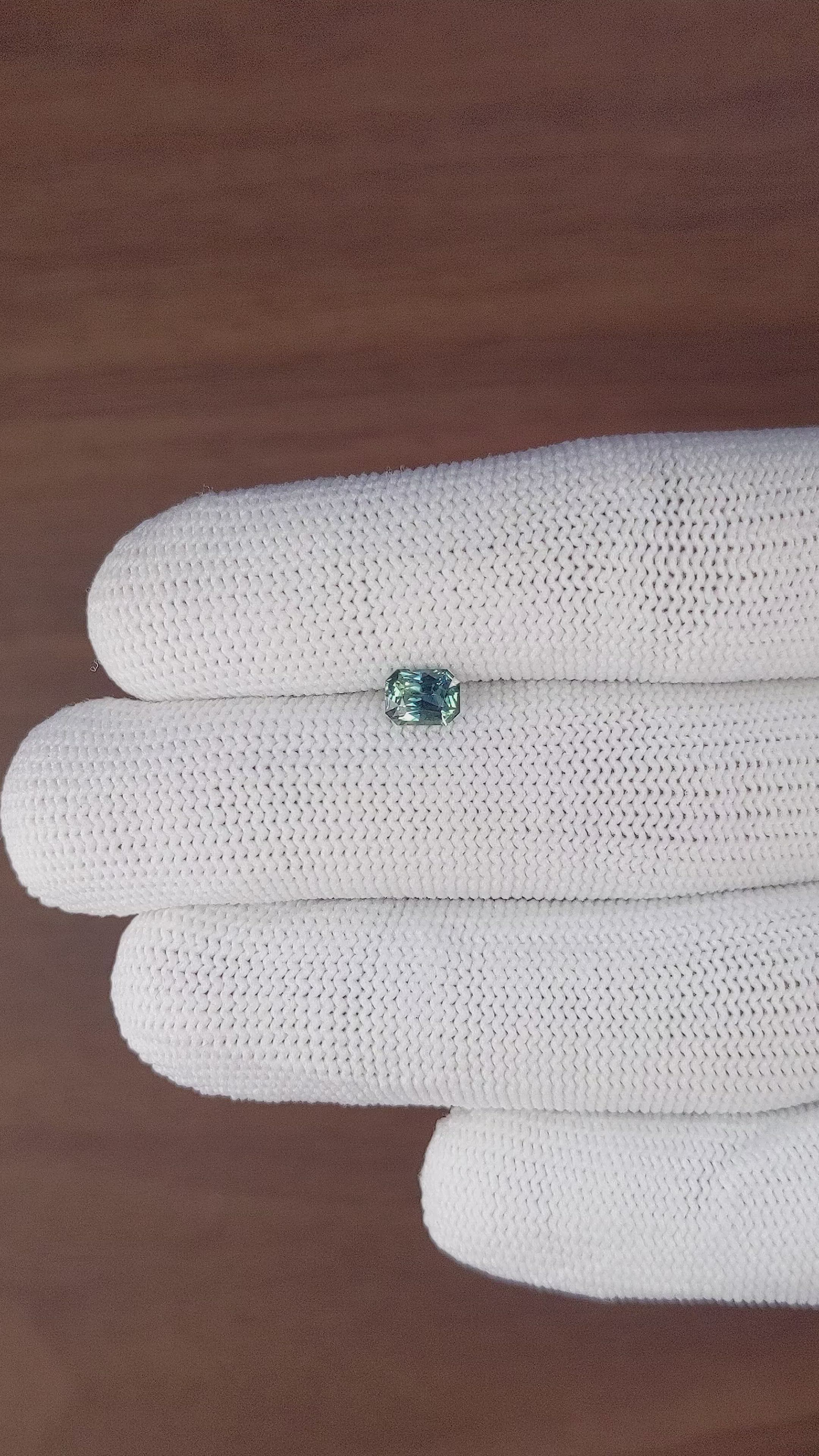 0.78 Ct. Bluish Green Sapphire from Madagascar Size Video