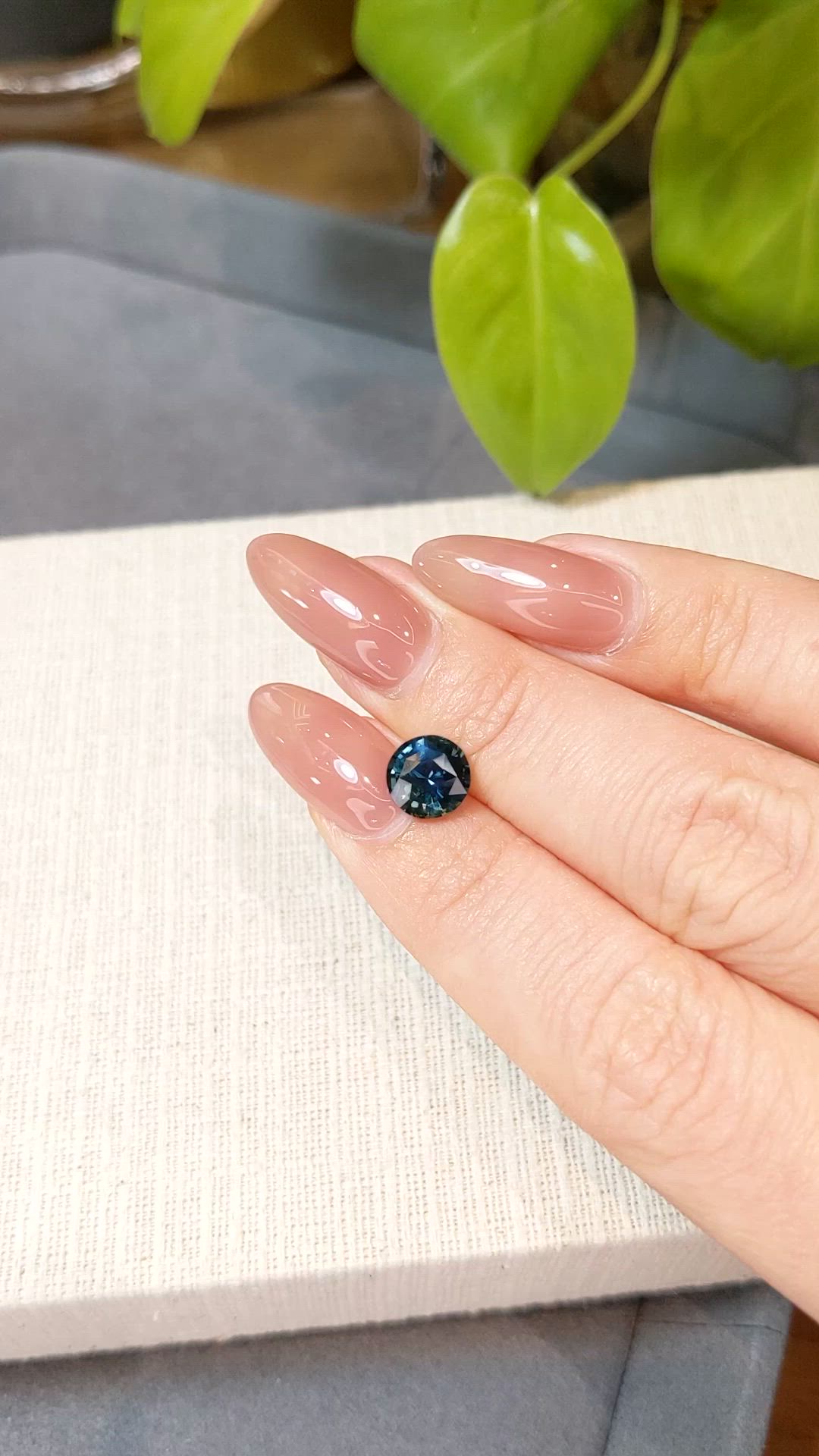 2.04 Ct. Greenish Blue Sapphire from Madagascar Size Video