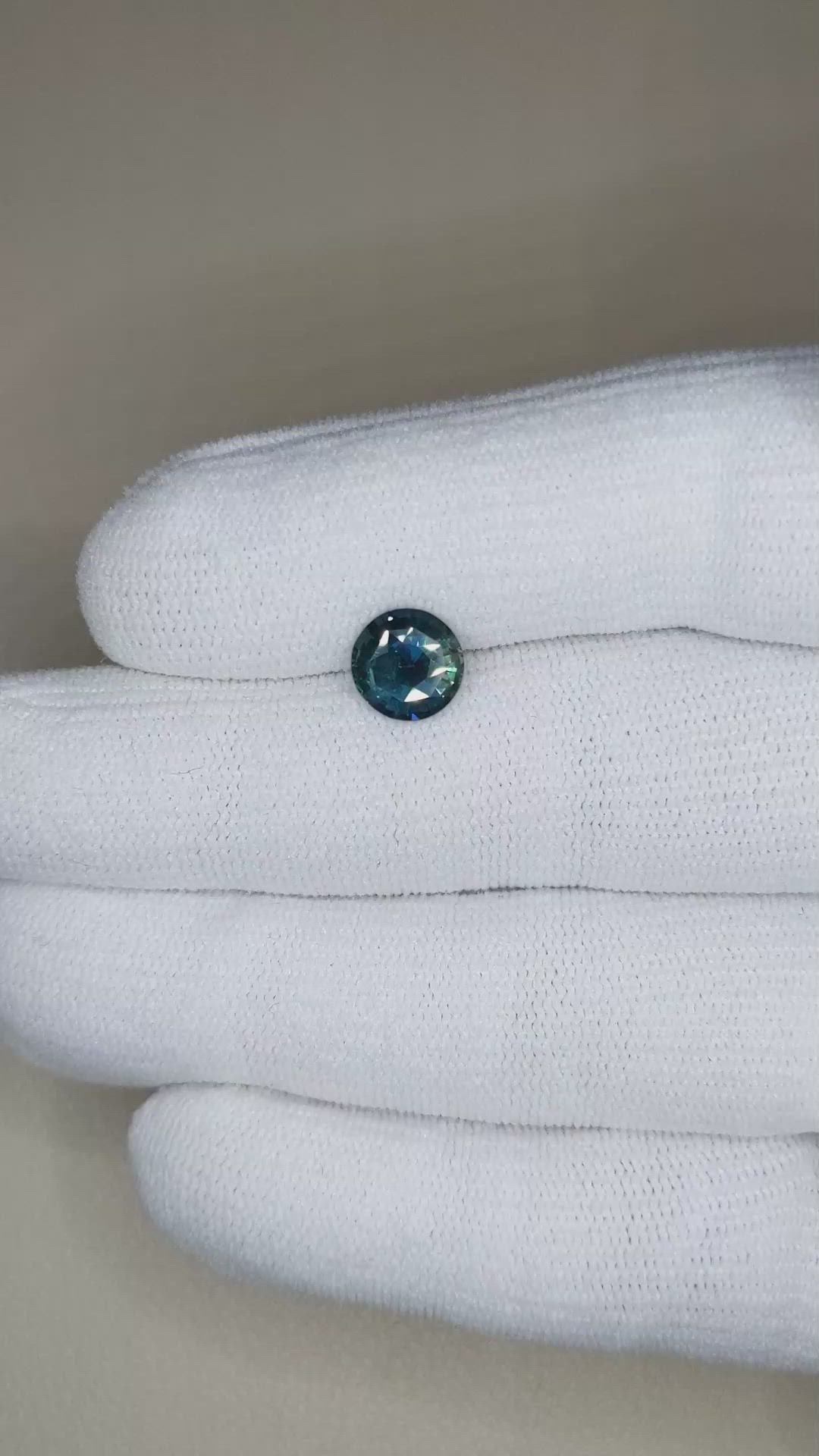 2.04 Ct. Greenish Blue Sapphire from Madagascar Size Video
