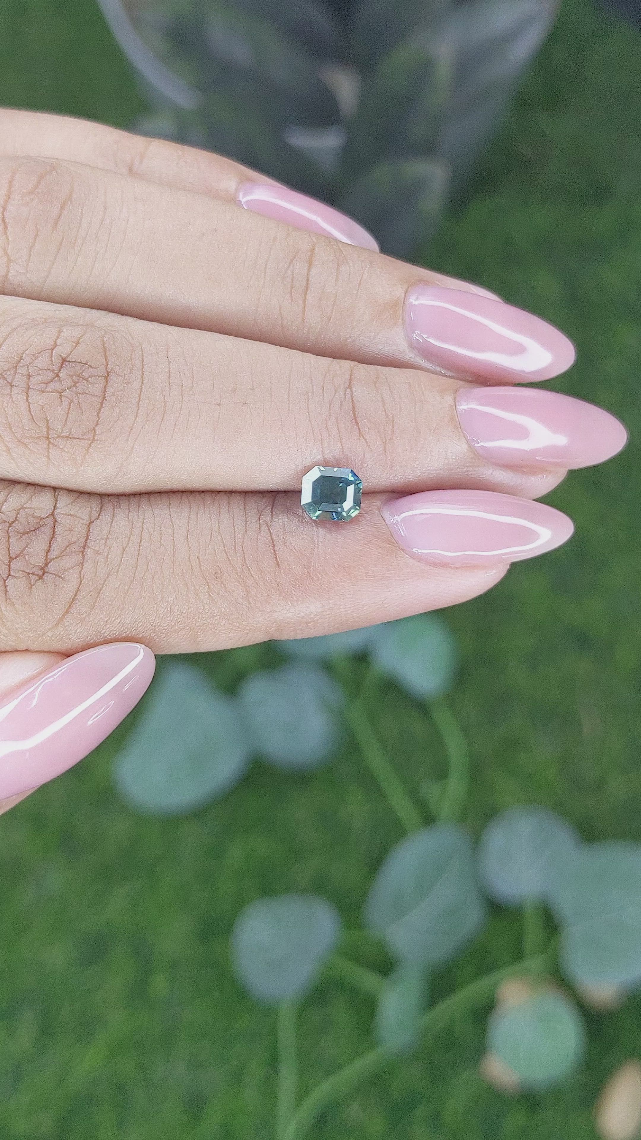 0.83 Ct. Greenish Blue Sapphire from Madagascar Size Video