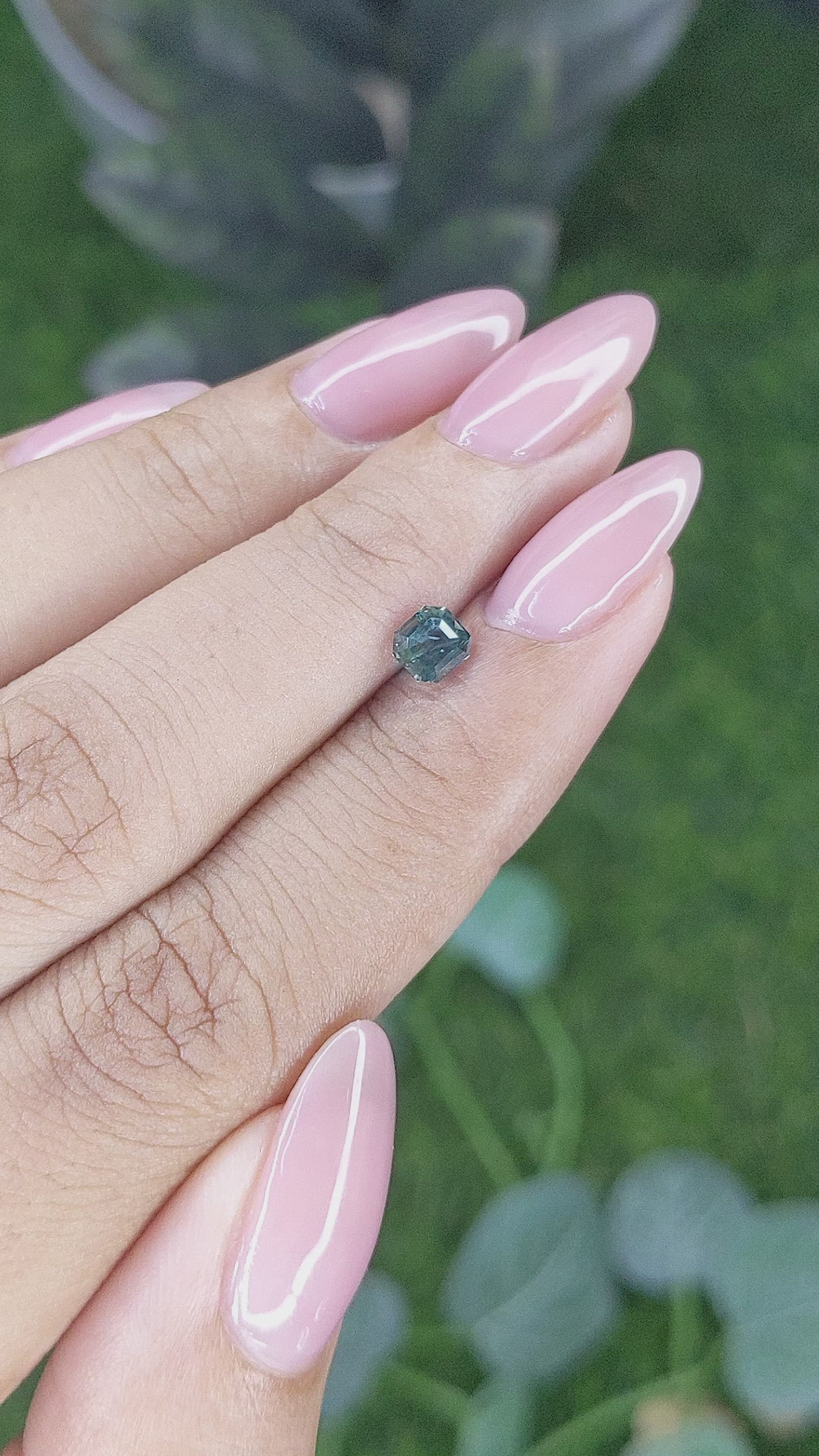 0.62 Ct. Greenish Blue Sapphire from Madagascar Size Video