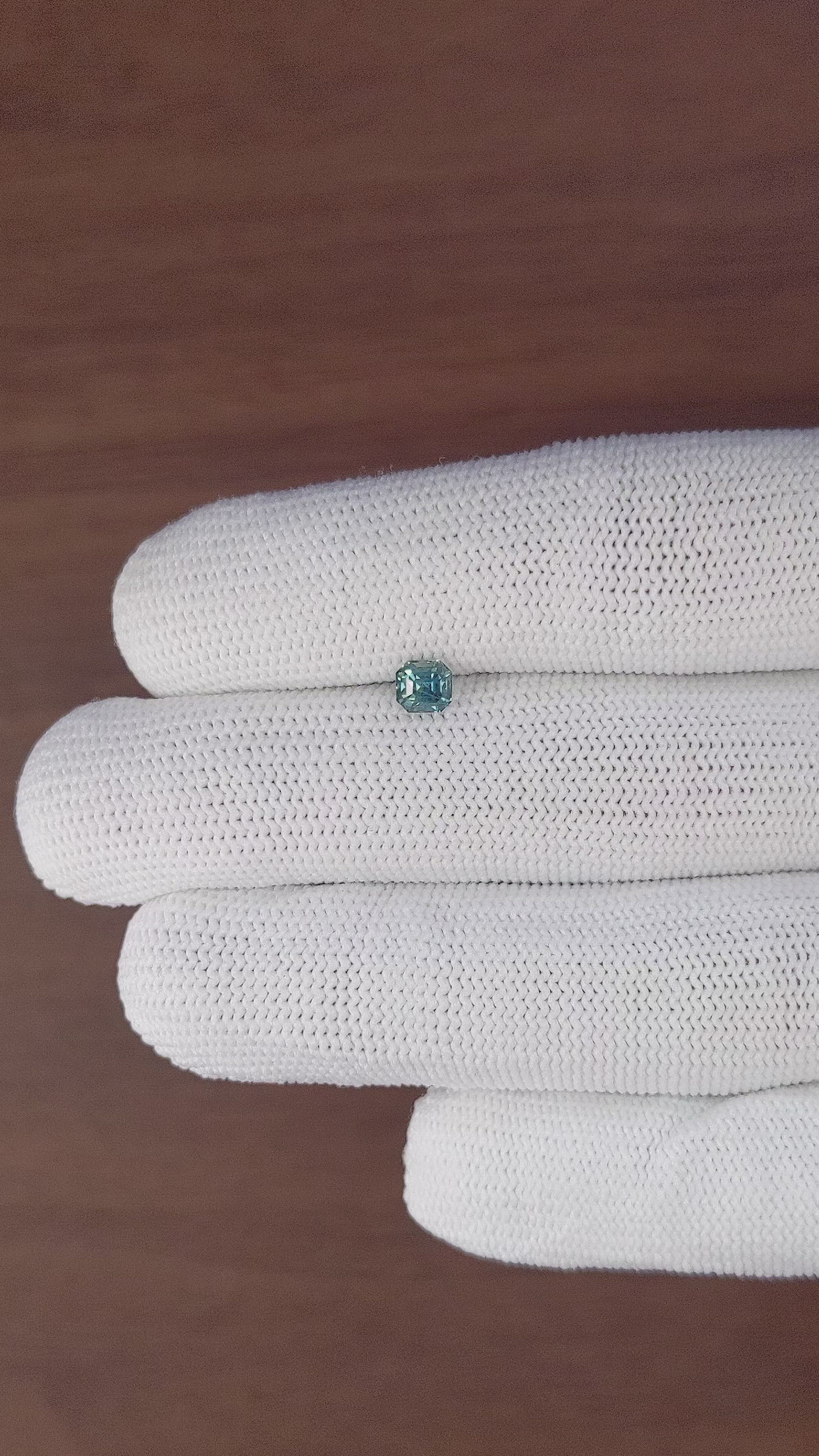 0.62 Ct. Greenish Blue Sapphire from Madagascar Size Video