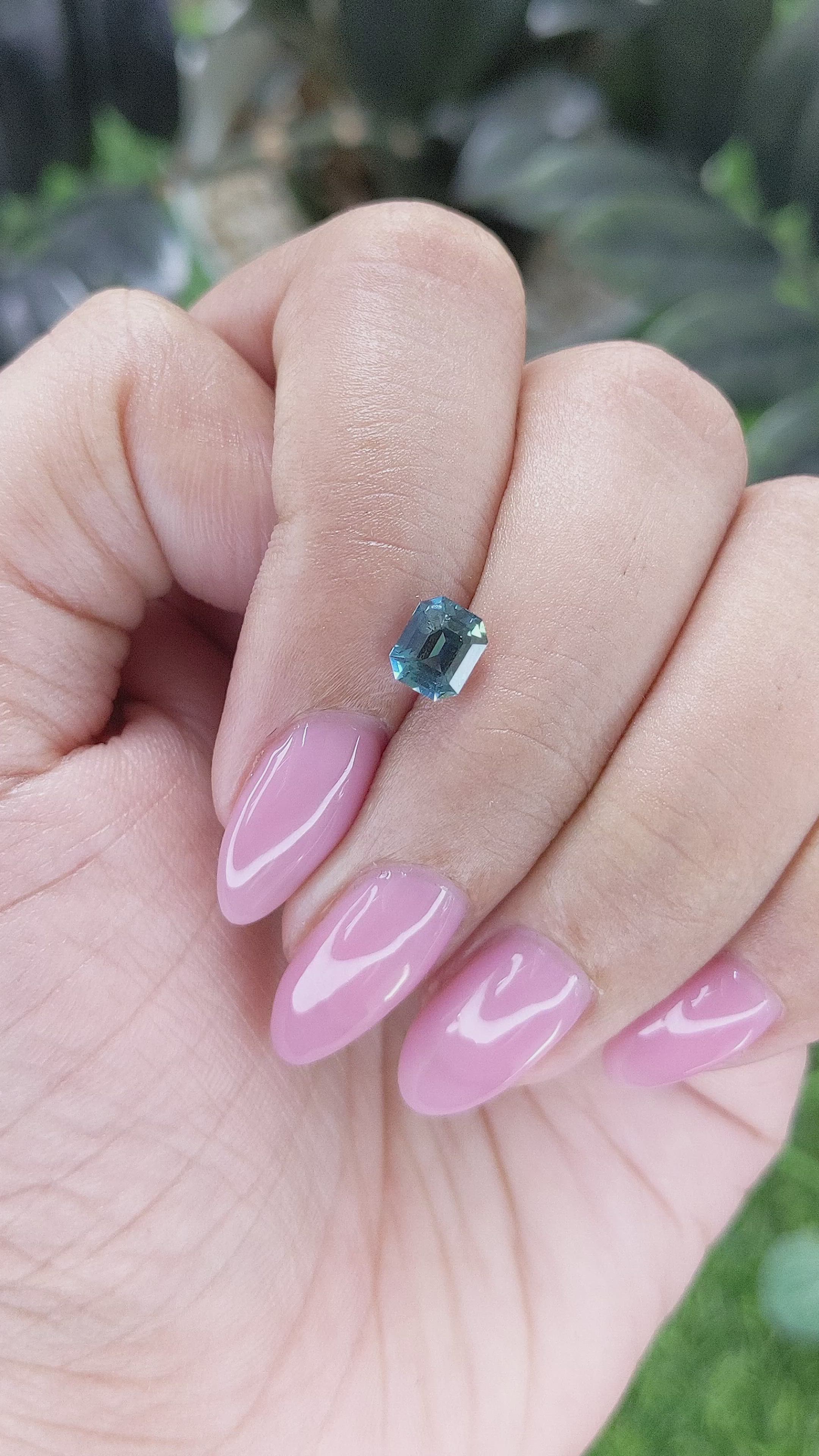 1.08 Ct. Greenish Blue Sapphire from Madagascar Size Video