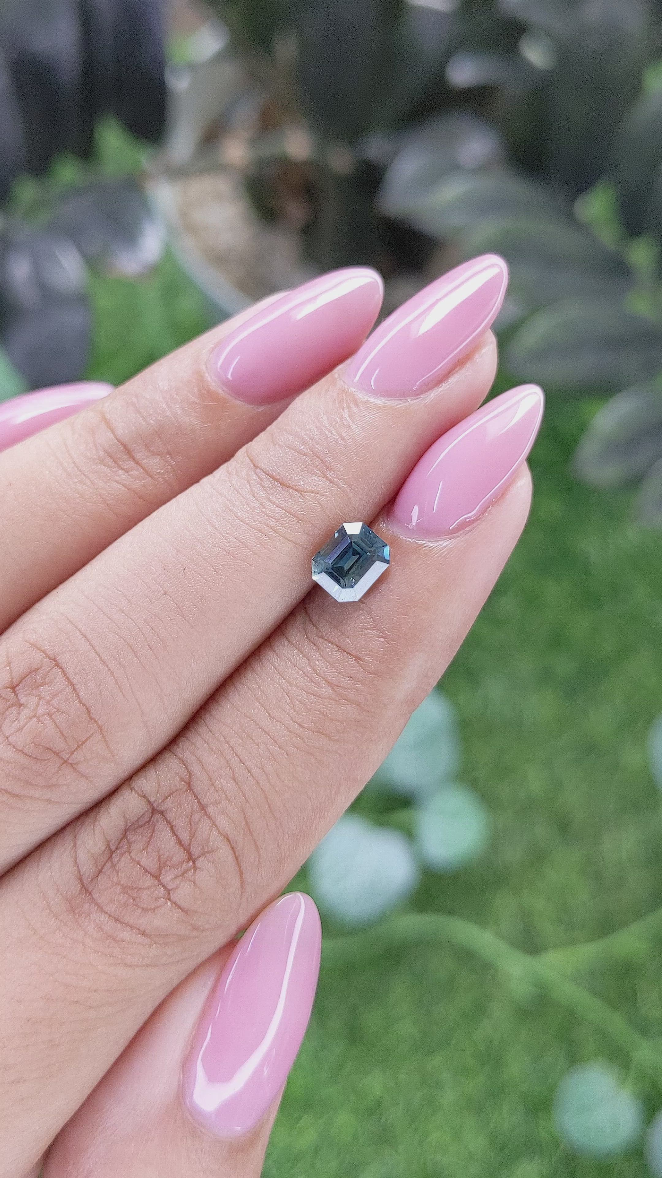 1.08 Ct. Greenish Blue Sapphire from Madagascar Size Video