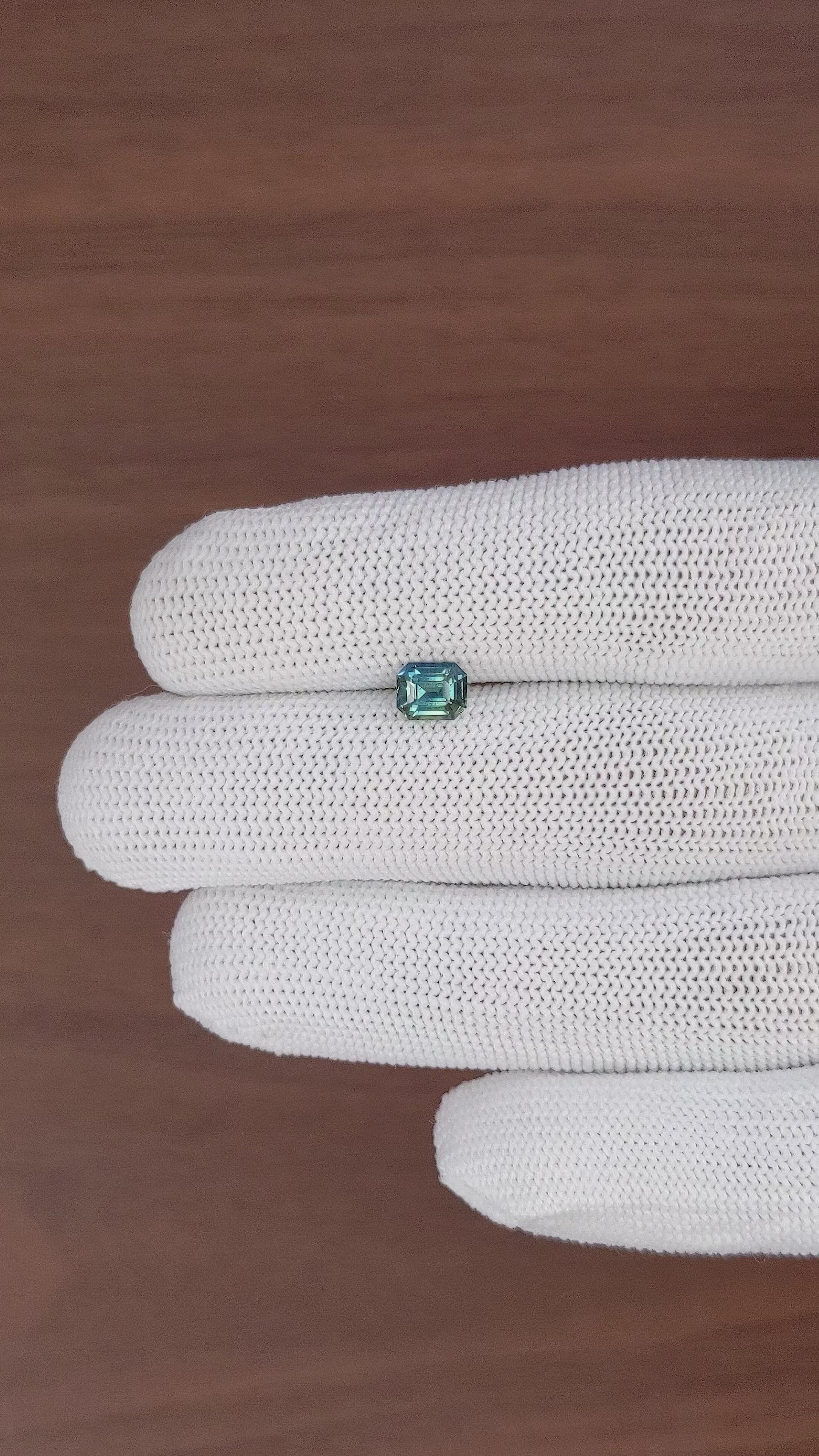 1.08 Ct. Greenish Blue Sapphire from Madagascar Size Video