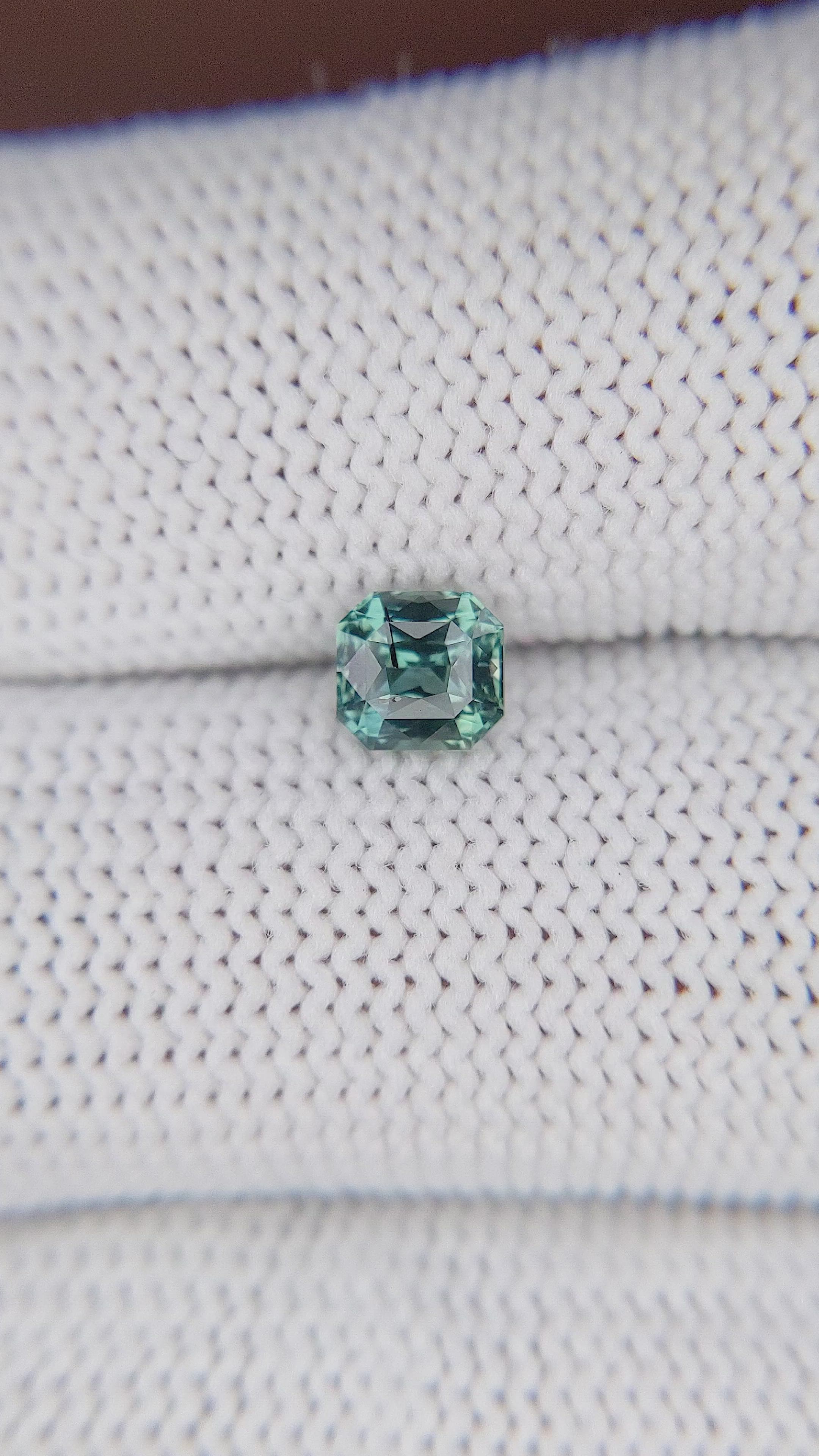 0.81 Ct. Bluish Green Sapphire from Madagascar Size Video