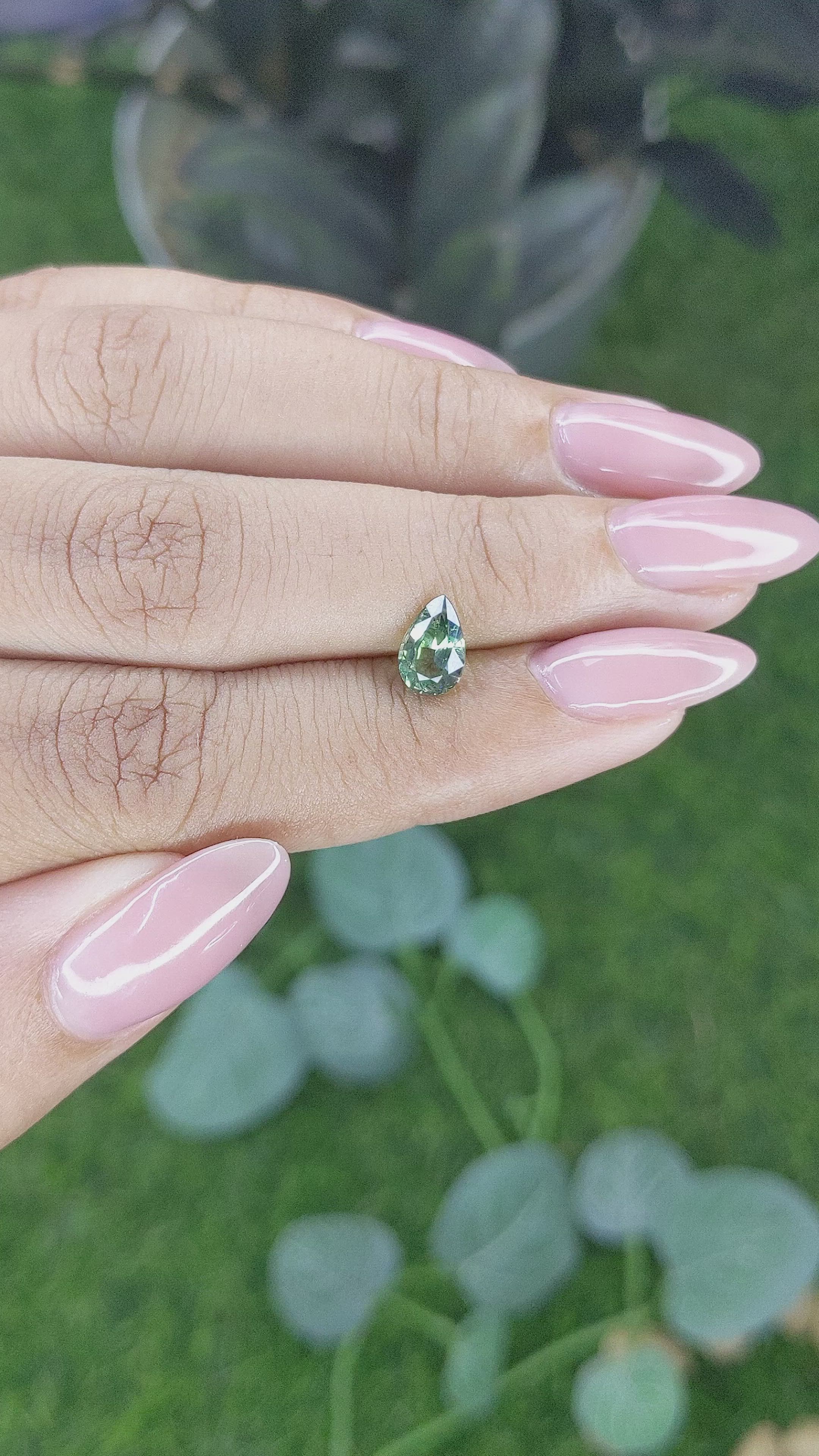 1.03 Ct. Green Sapphire from Madagascar Size Video