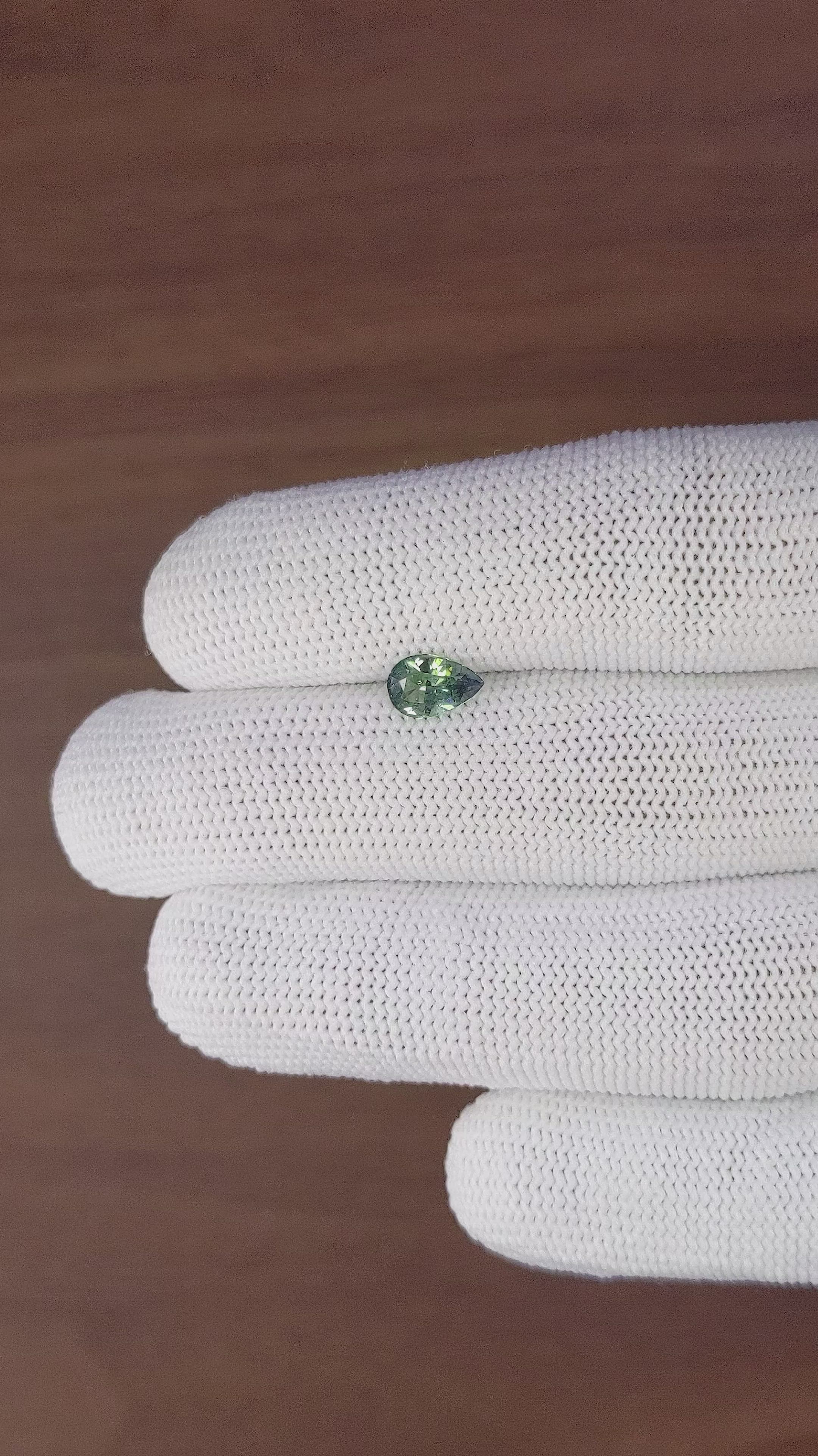 1.03 Ct. Green Sapphire from Madagascar Size Video