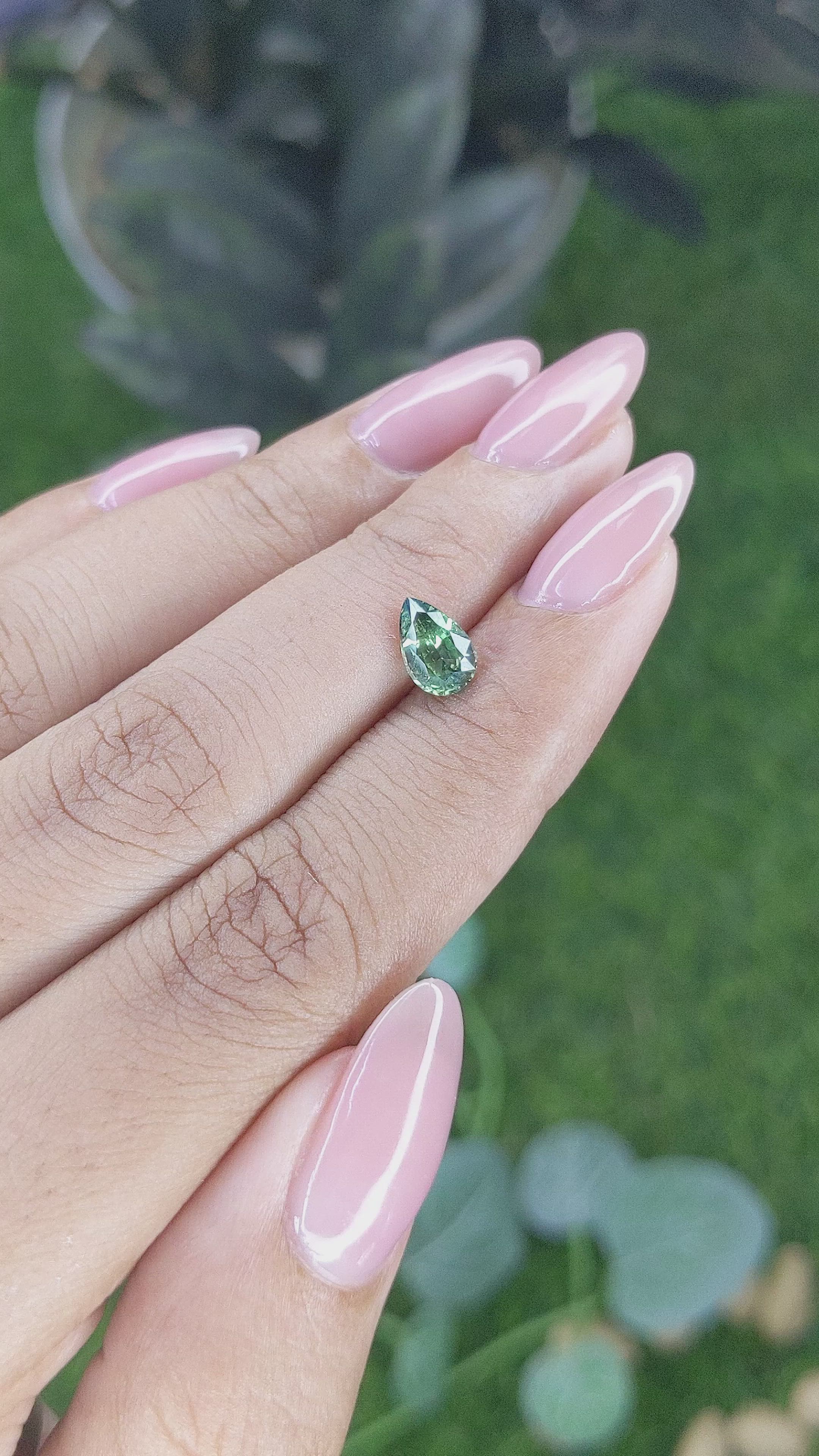 1.03 Ct. Green Sapphire from Madagascar Size Video