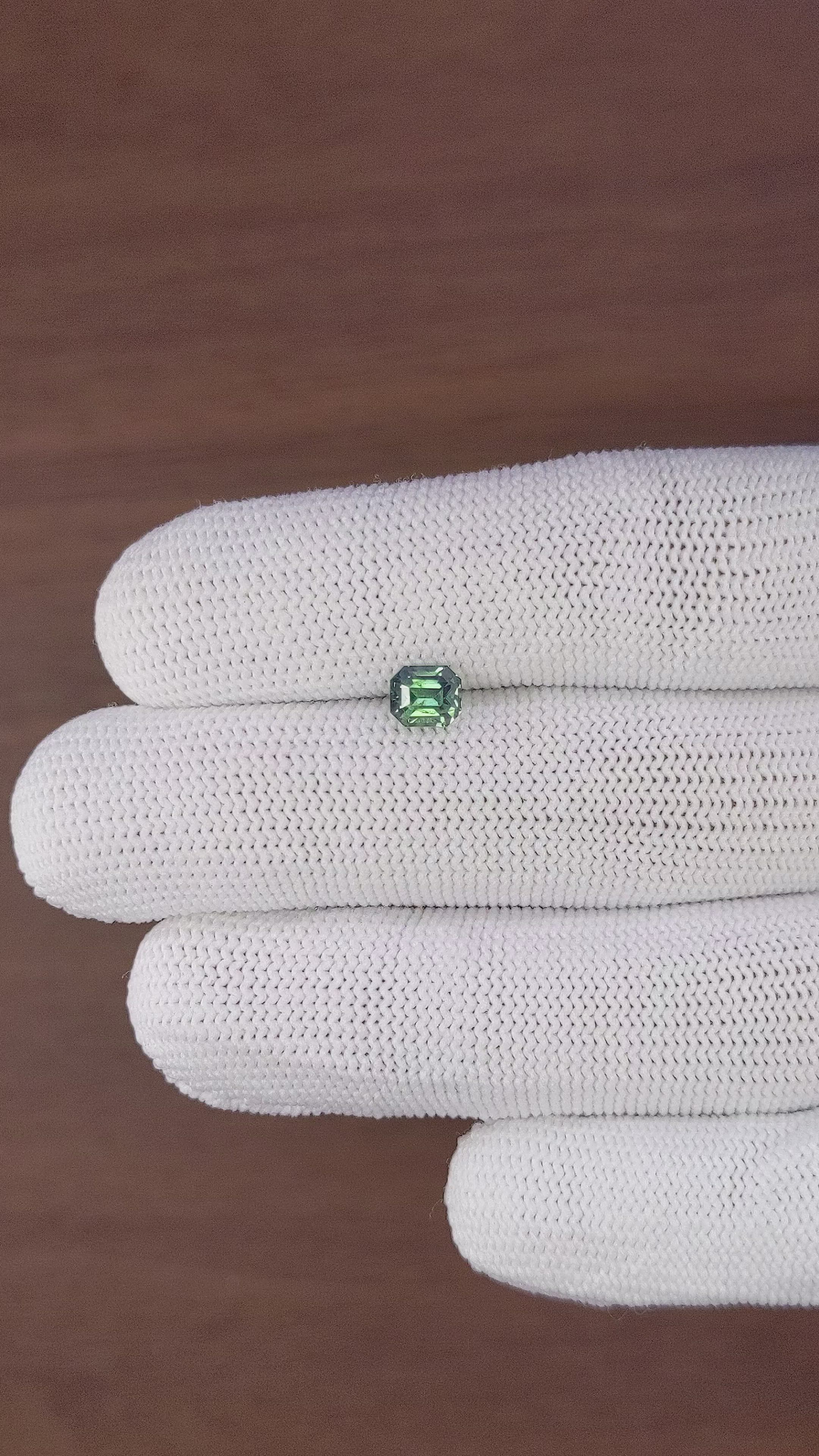 1.13 Ct. Bluish Green Sapphire from Madagascar Size Video
