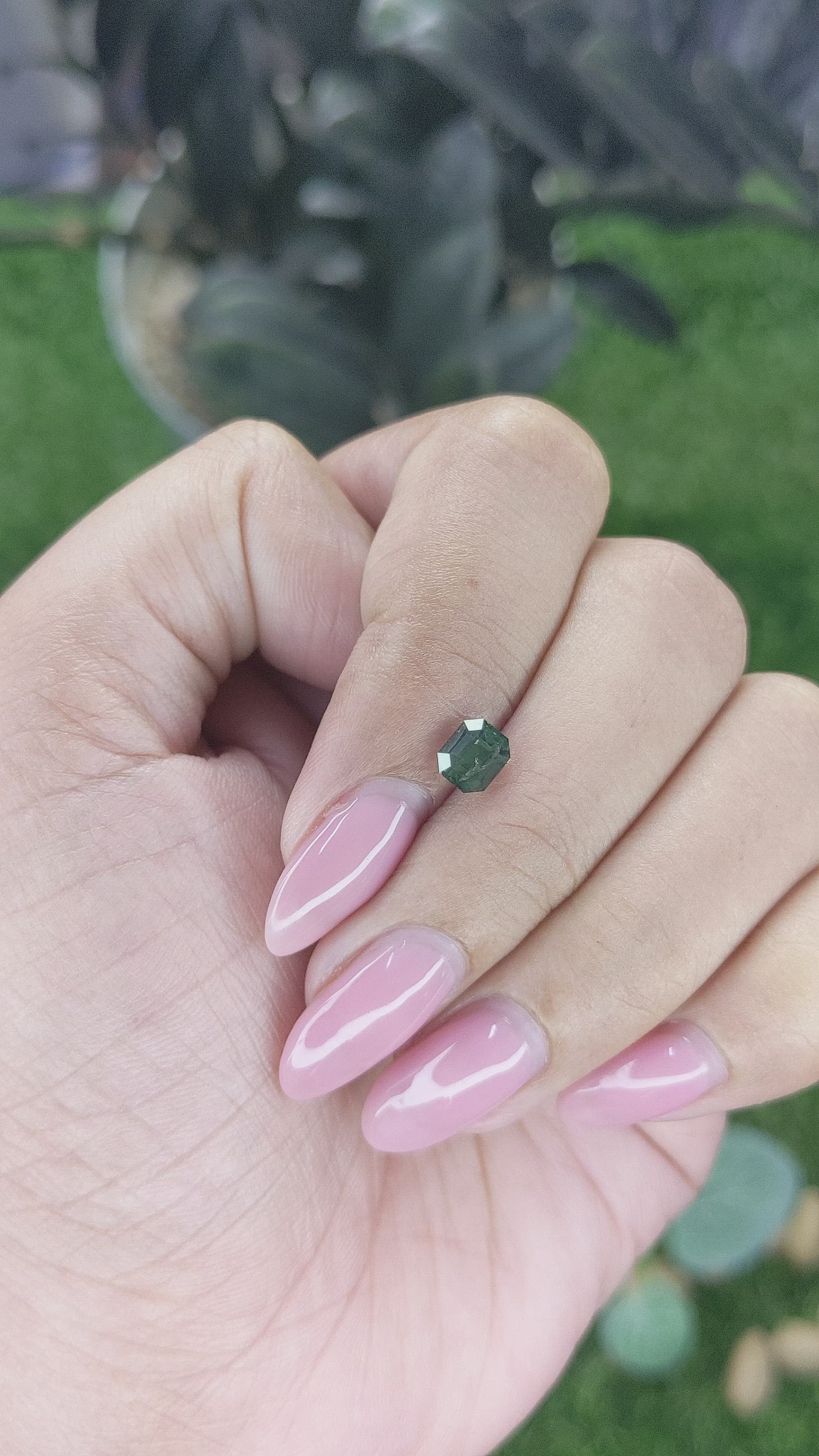 1.13 Ct. Bluish Green Sapphire from Madagascar Size Video