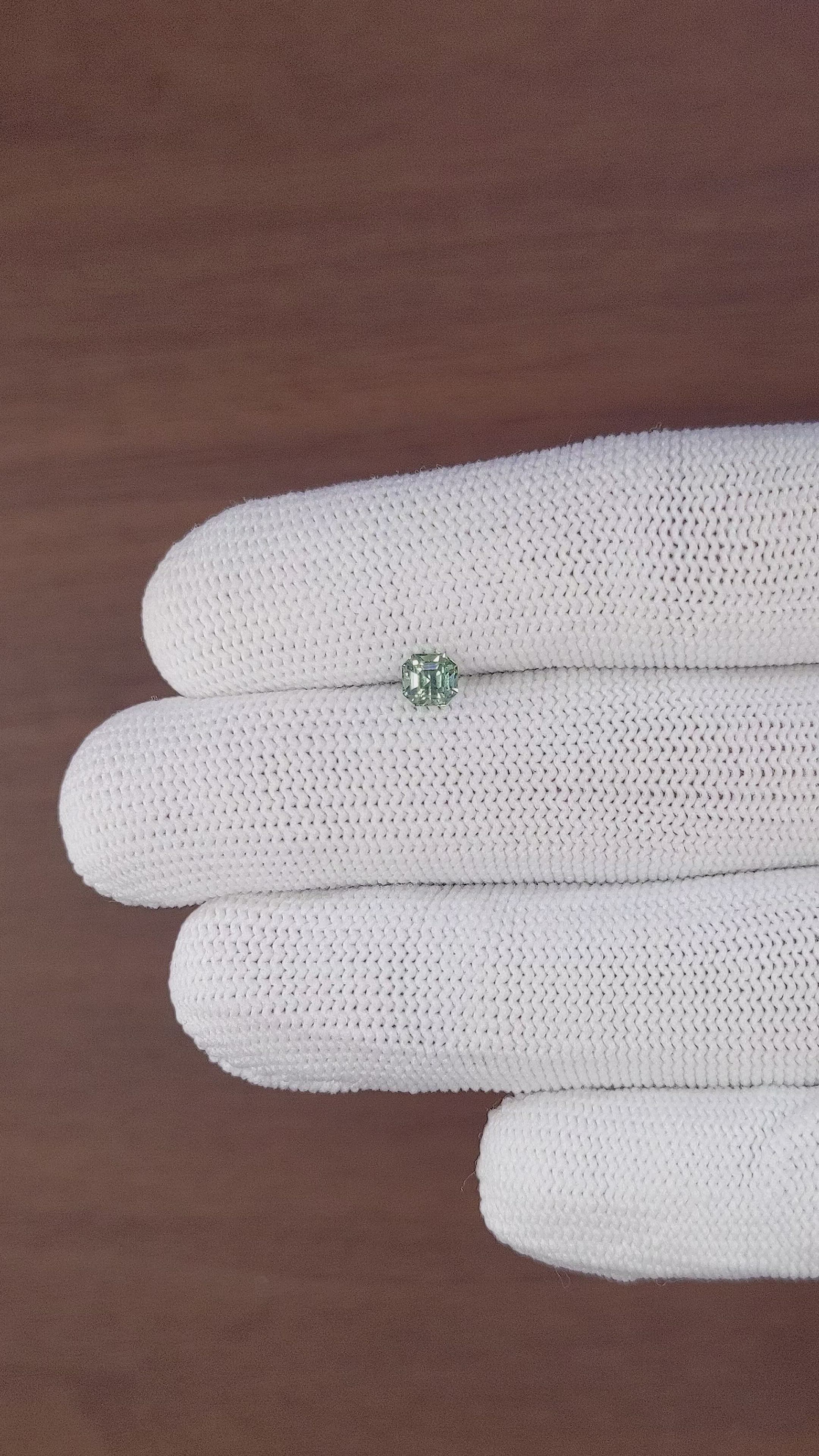 0.61 Ct. Bluish Green Sapphire from Madagascar Size Video