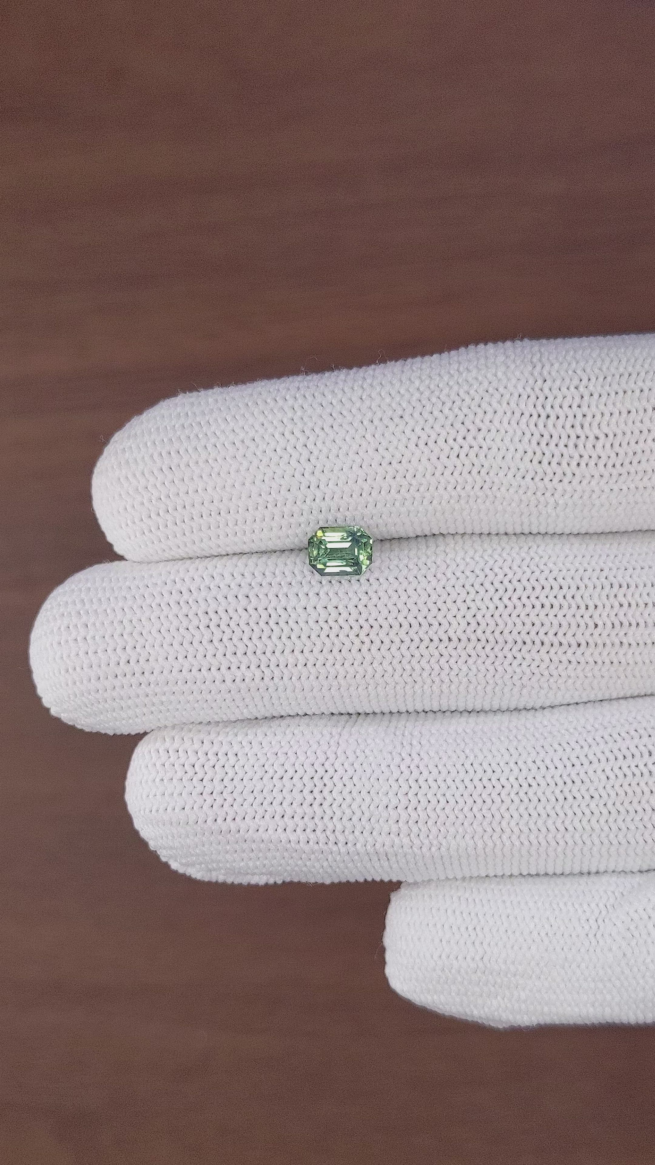 1.09 Ct. Yellowish Green Sapphire from Madagascar Size Video