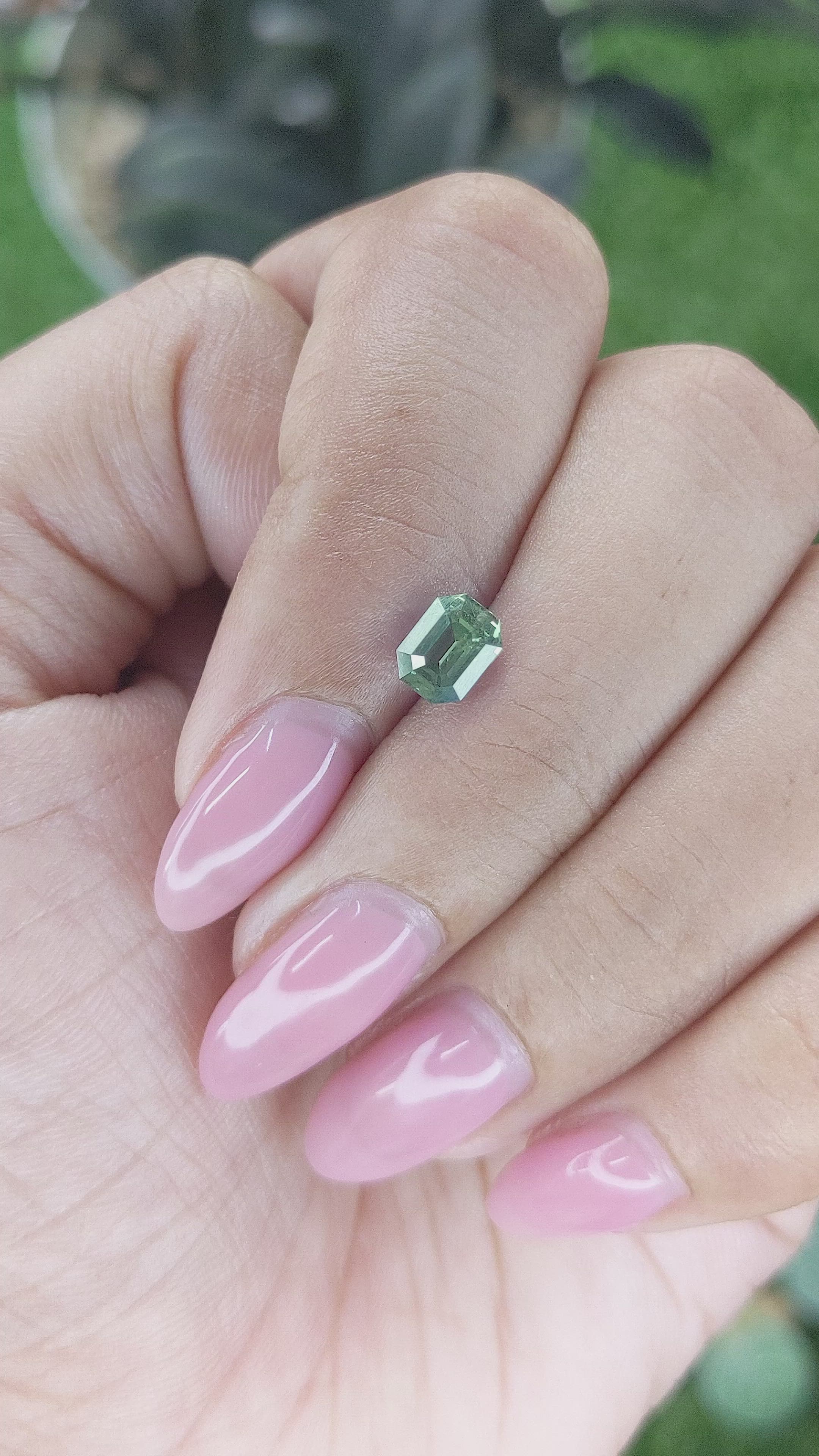 1.09 Ct. Yellowish Green Sapphire from Madagascar Size Video