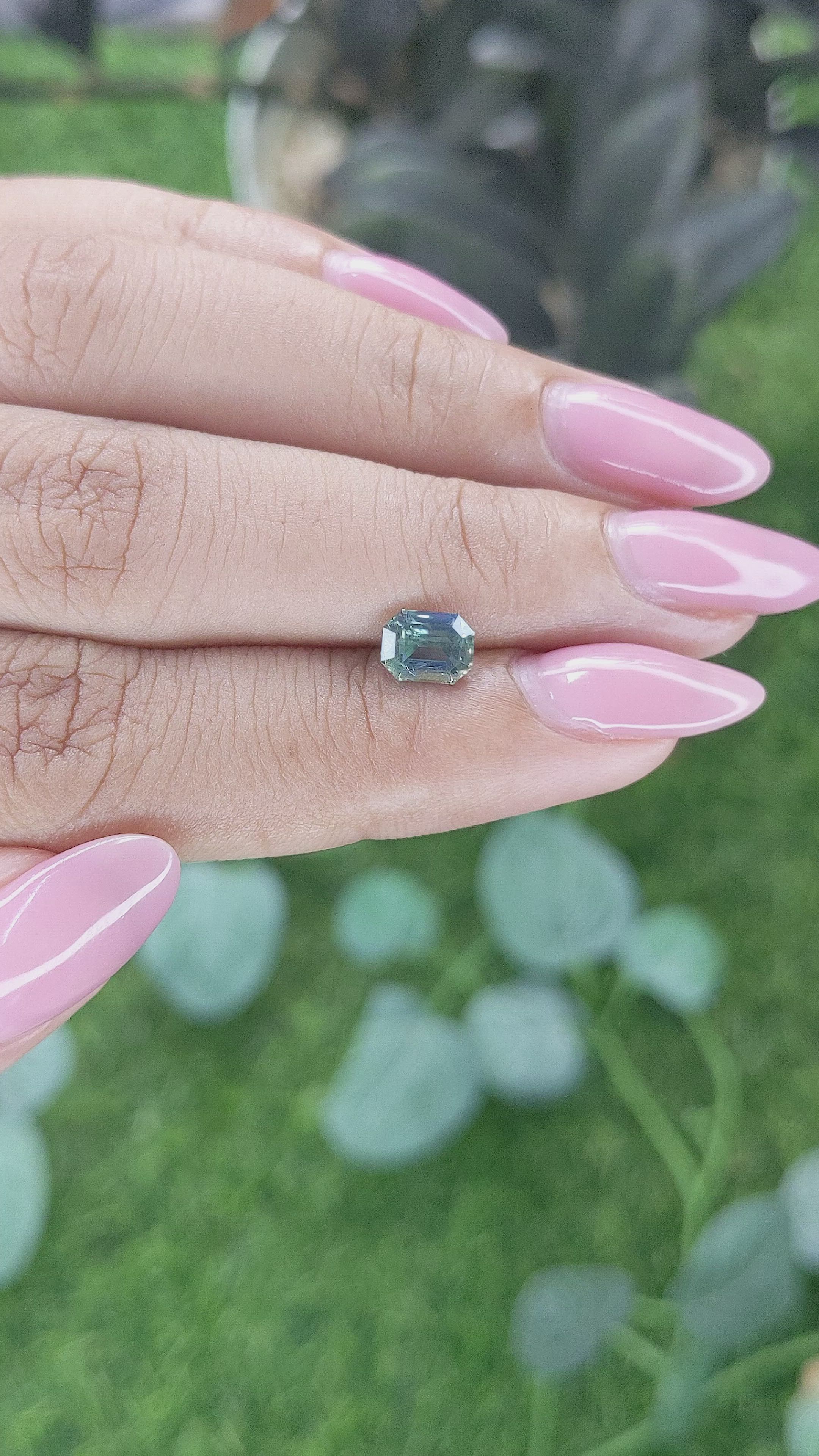1.09 Ct. Yellowish Green Sapphire from Madagascar Size Video
