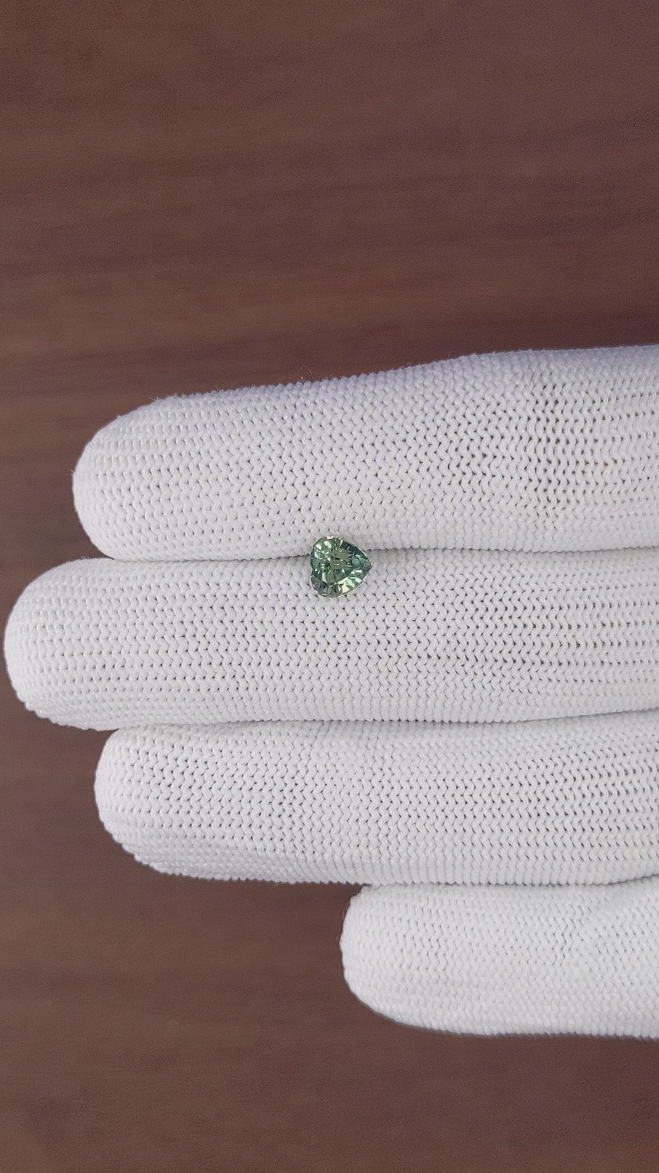 1.16 Ct. Bluish Green Sapphire from Madagascar Size Video