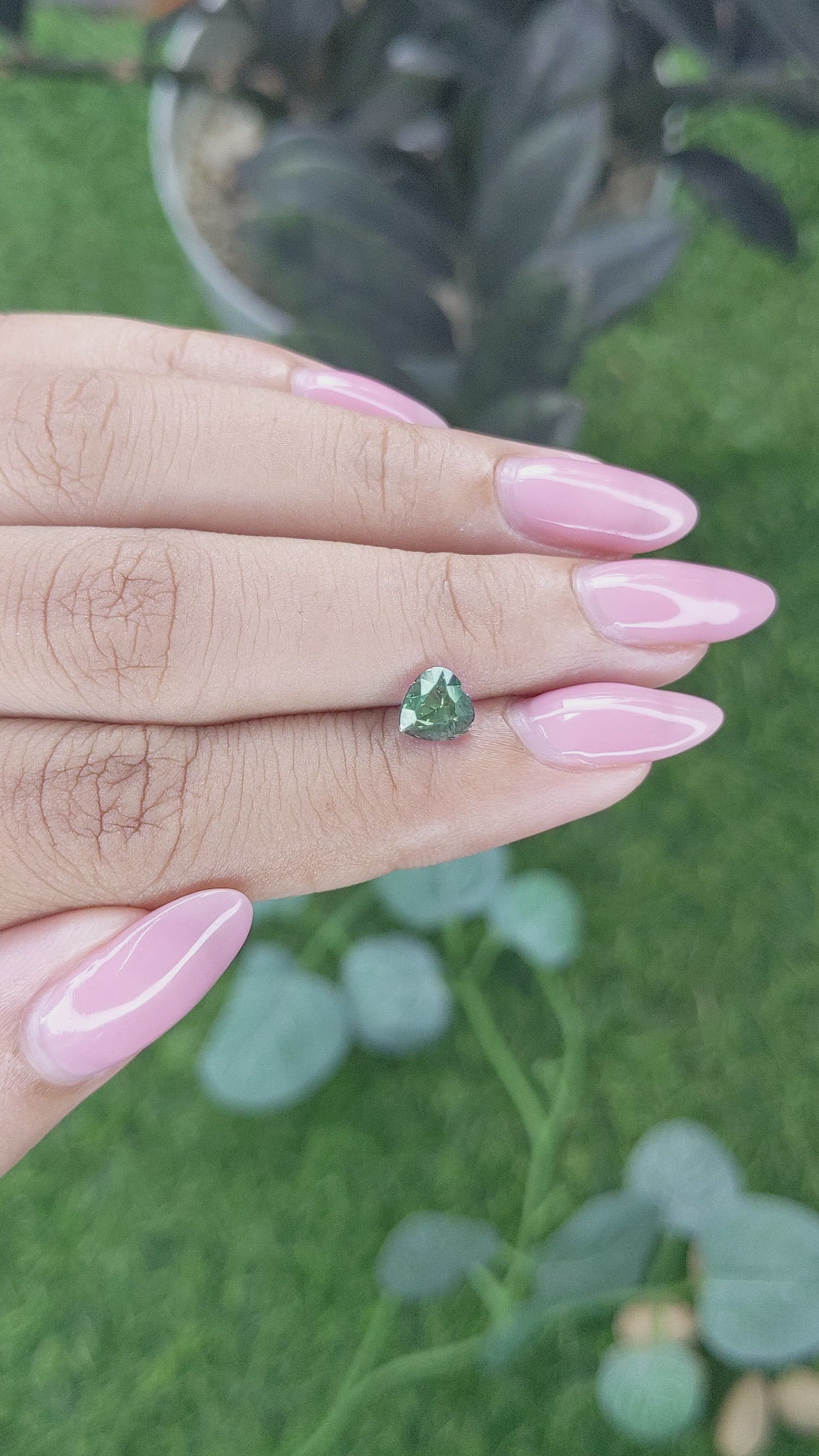 1.16 Ct. Bluish Green Sapphire from Madagascar Size Video